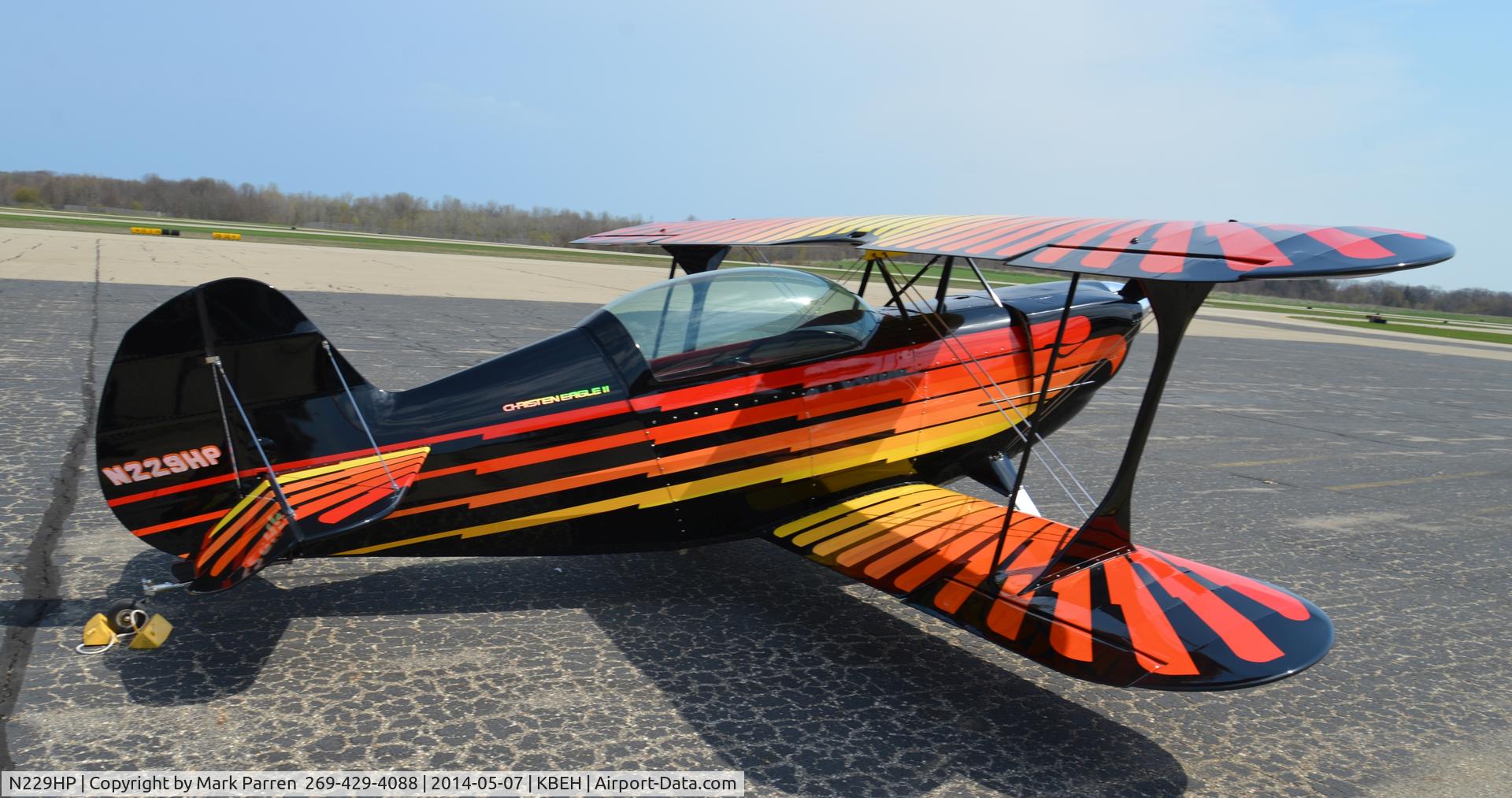 N229HP, 1990 Christen Eagle II C/N CE101, Stopped for lunch in Benton Harbor, MI