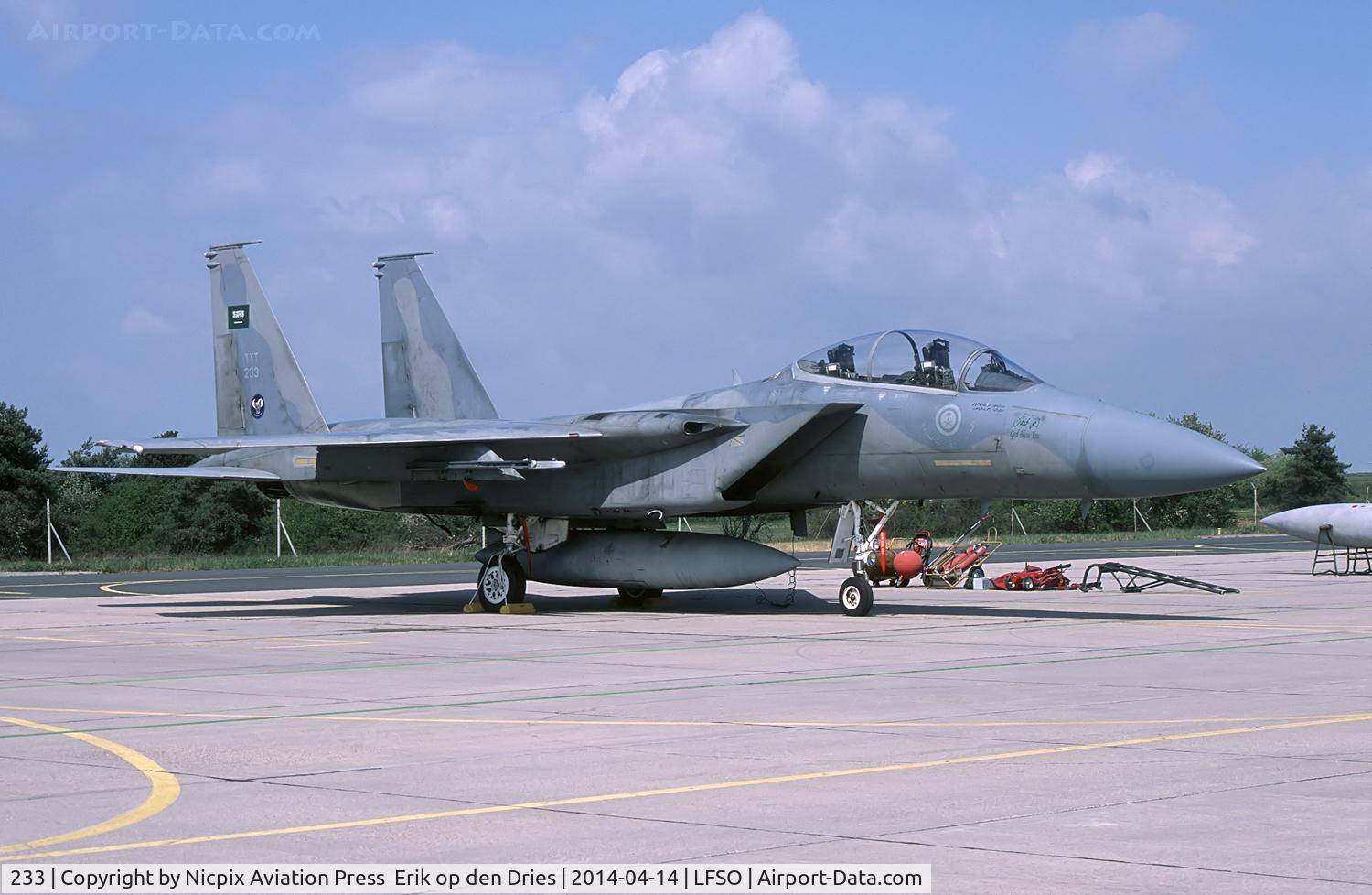 233, 1979 McDonnell Douglas F-15D Eagle C/N 0546/D015, 233 was one of the 6 F-15's of the Royal Saudi Arabia AF participating in the exercise Green Shield 20104.