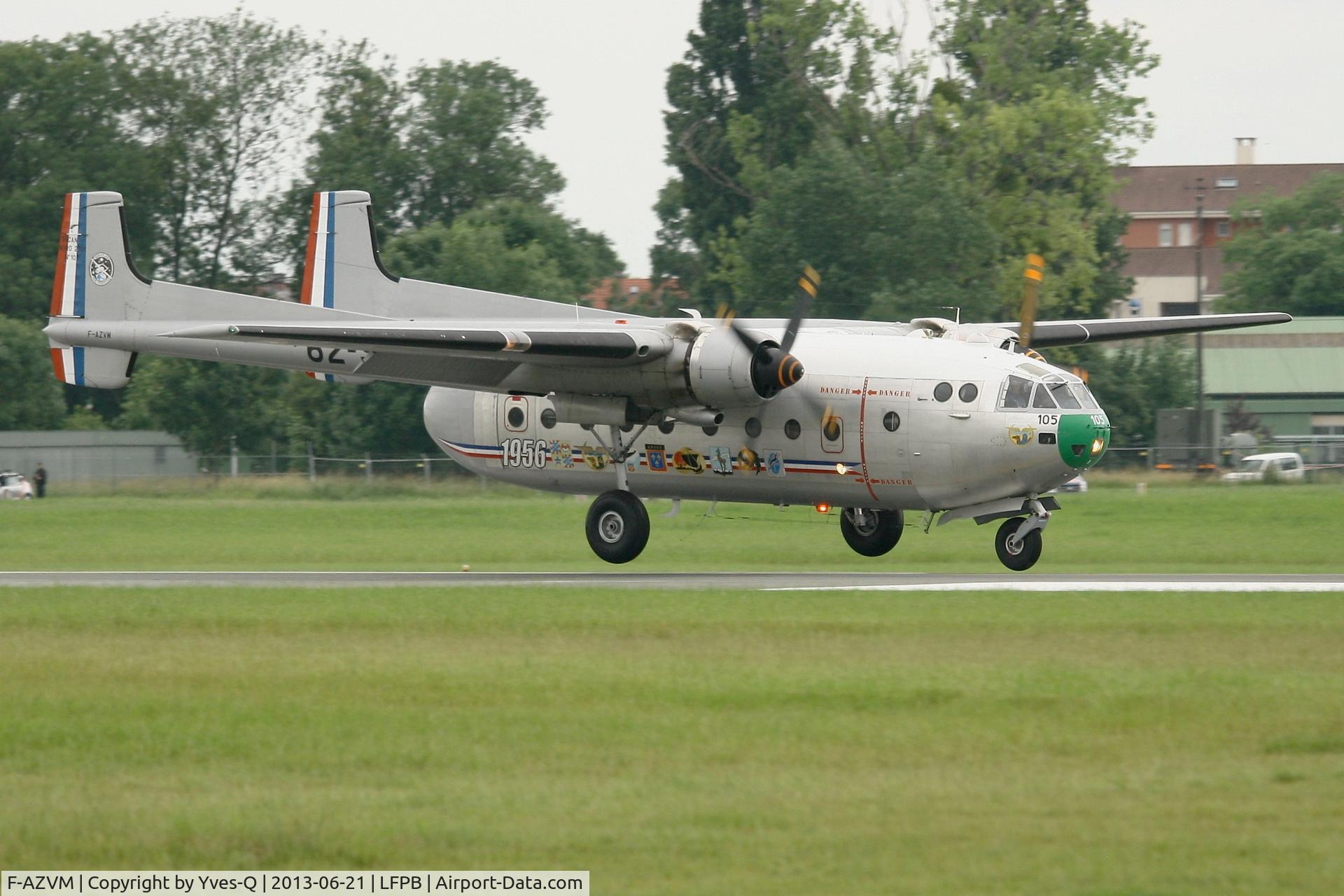 F-AZVM, 1956 Nord N-2501F Noratlas C/N 105, Nord N-2501F Noratlas, Landing rwy 03, Paris-Le Bourget Air Show 2013