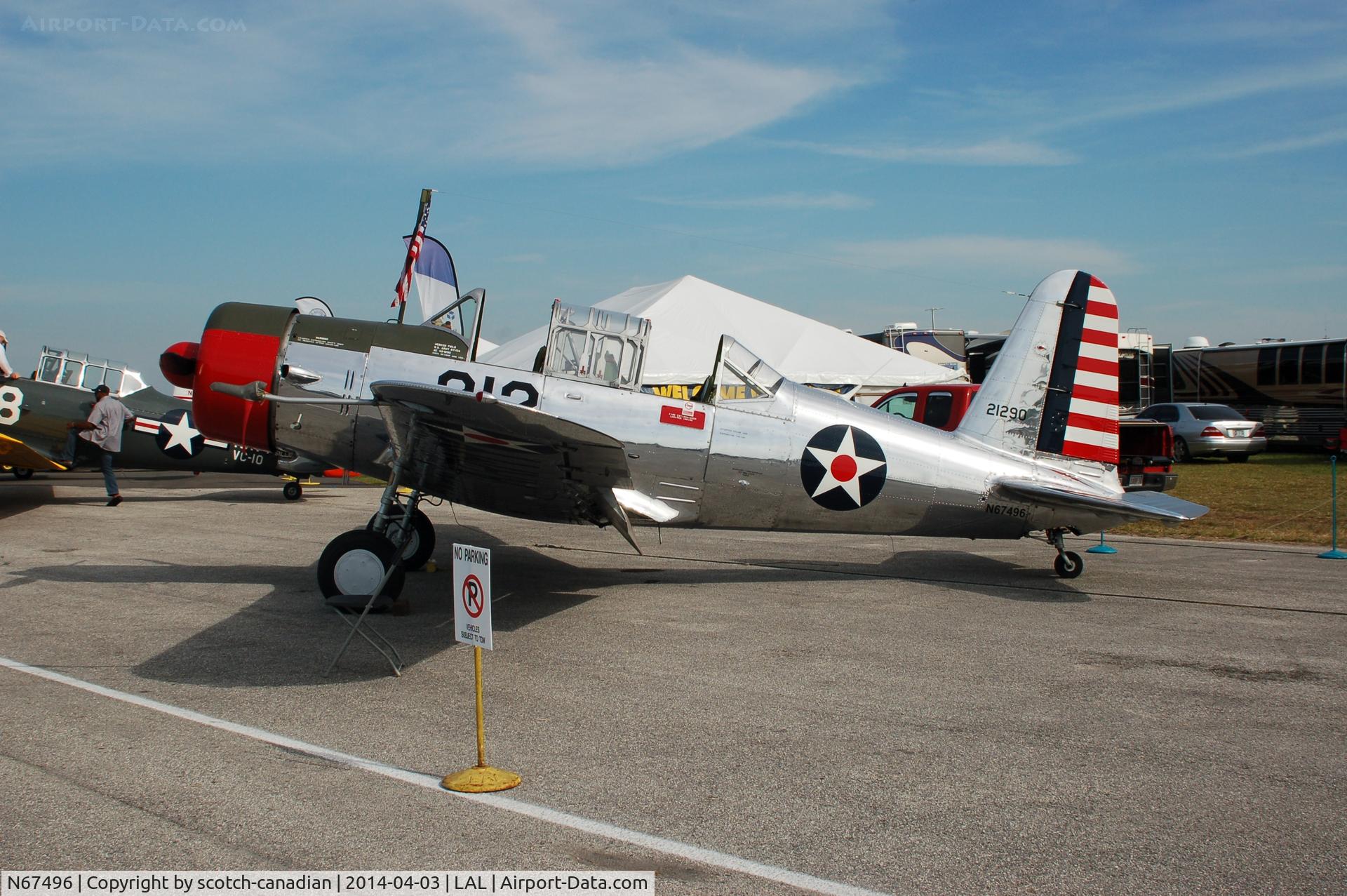 N67496, 1942 Consolidated Vultee BT-13A C/N 8042, 1942 Consolidated Vultee BT-13A, N67496, at 2014 Sun n Fun, Lakeland Linder Regional Airport, Lakeland, FL