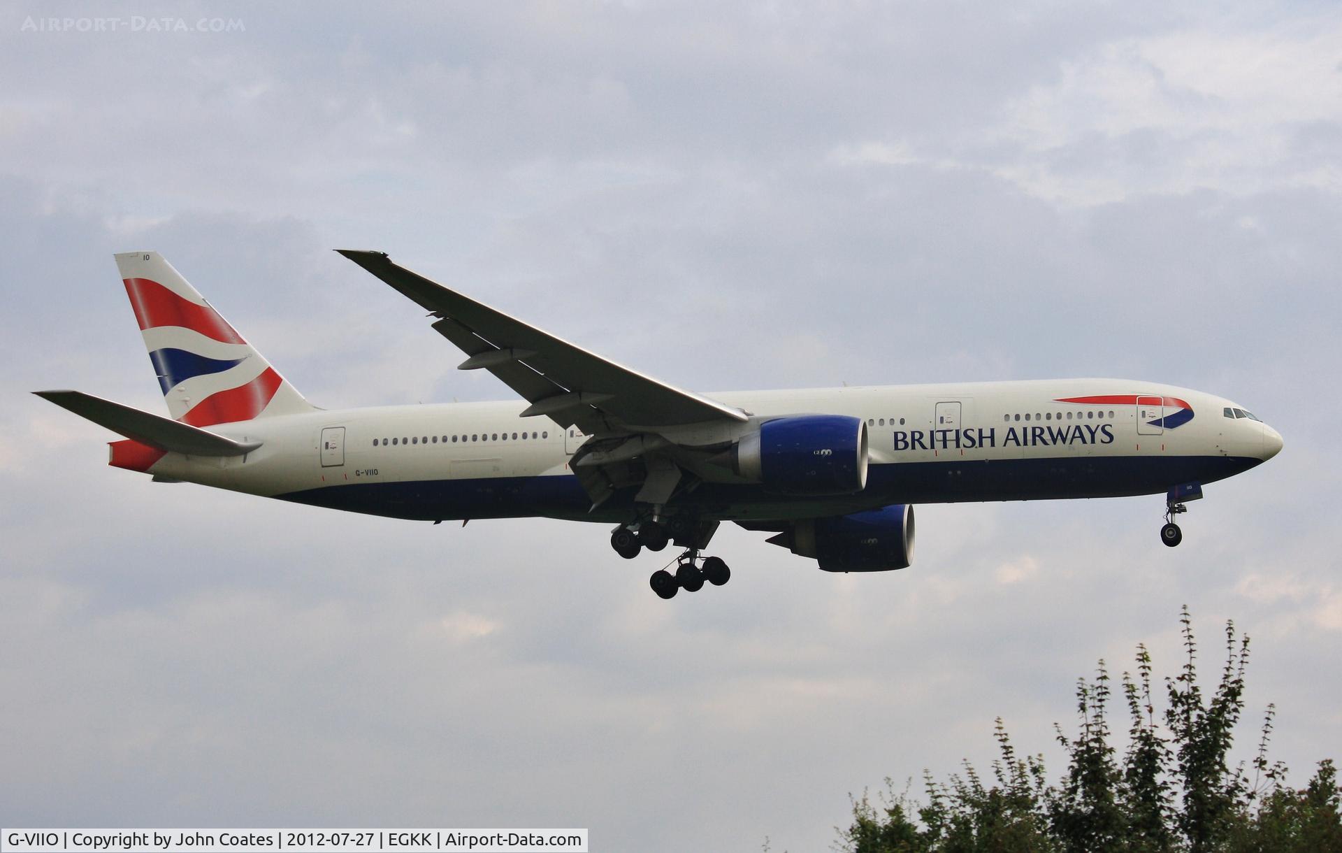 G-VIIO, 1999 Boeing 777-236 C/N 29320, arriving 08