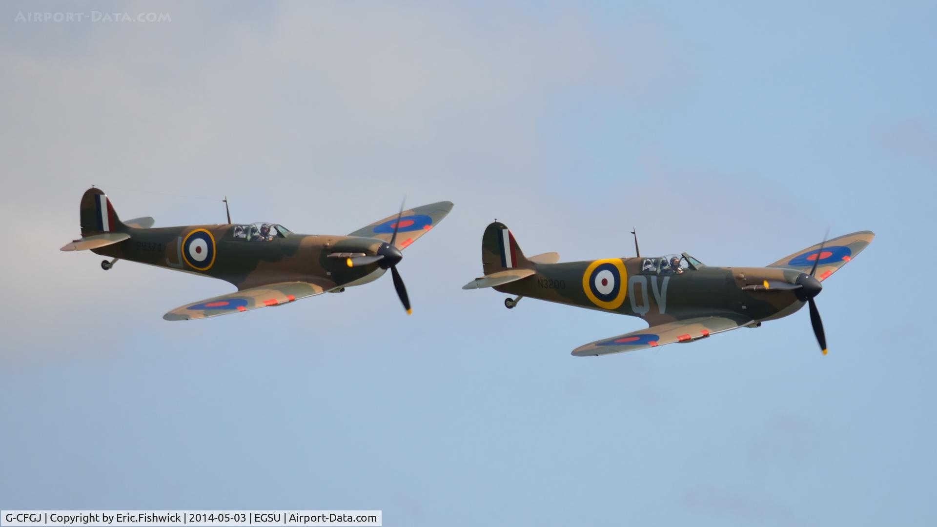 G-CFGJ, 1939 Supermarine Spitfire 1 C/N 441, 45. Mark One Partners - N3200 with P9374 - magnificent.