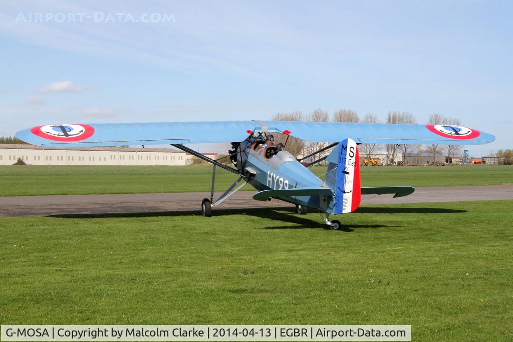 G-MOSA, 1952 Morane-Saulnier MS.317 C/N 351, Morane-Saulnier MS.317 at The Real Aeroplane Club's Early Bird Fly-In, Breighton Airfield, April 2014.