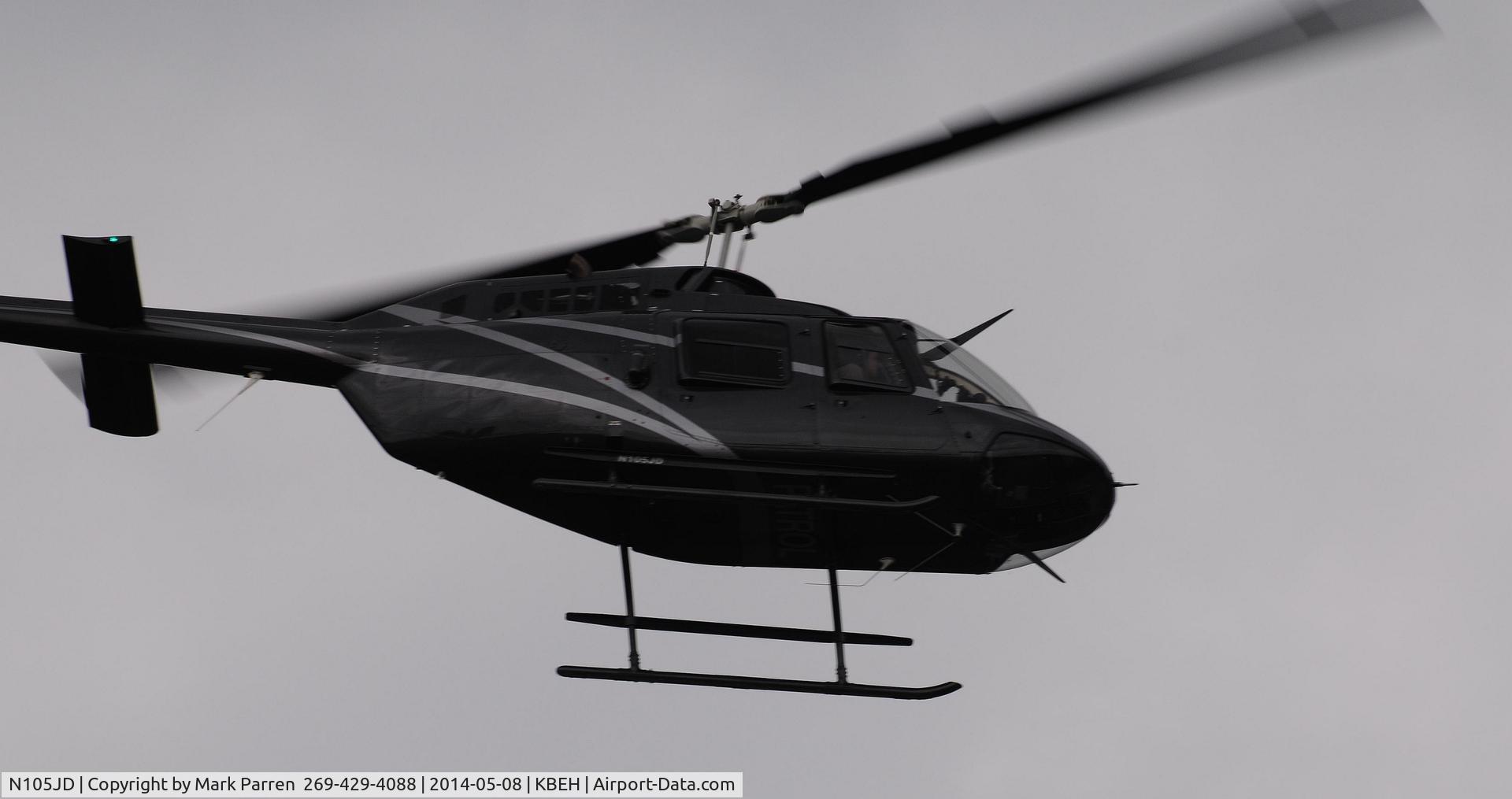 N105JD, 1973 Bell 206B JetRanger II C/N 1105, Checking electrical lines around South West Michigan