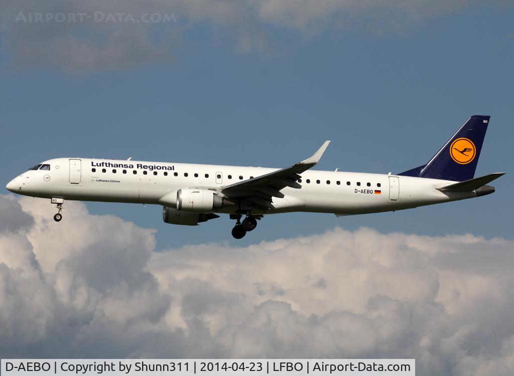 D-AEBO, 2012 Embraer 195LR (ERJ-190-200LR) C/N 19000542, Landing rwy 32L