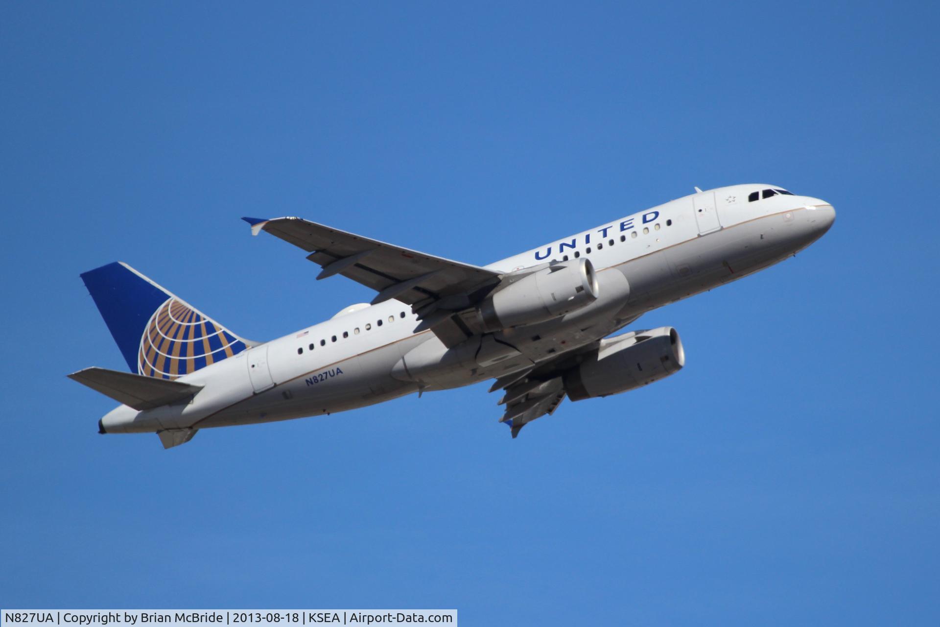 N827UA, 1999 Airbus A319-131 C/N 1022, United Airlines. A319-131. N827UA 4027 cn 1022. Seattle Tacoma - International (SEA KSEA). Image © Brian McBride. 18 August 2013