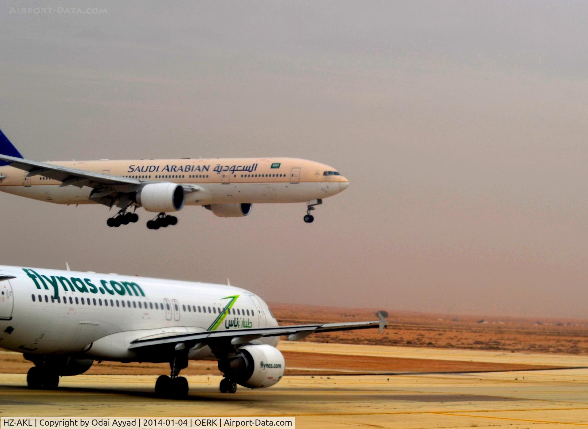 HZ-AKL, Boeing 777-268/ER C/N 28355, Landing In Riyadh Airport , Runway 15L