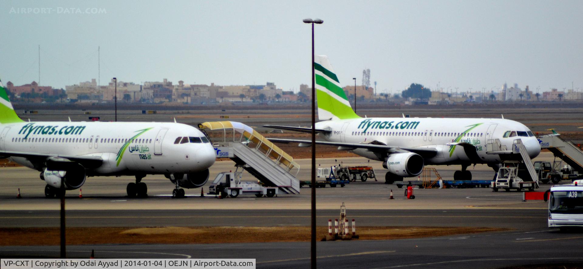 VP-CXT, 2009 Airbus A320-214 C/N 3817, Two Company , NAS AIR side by side at Jeddah Ramp