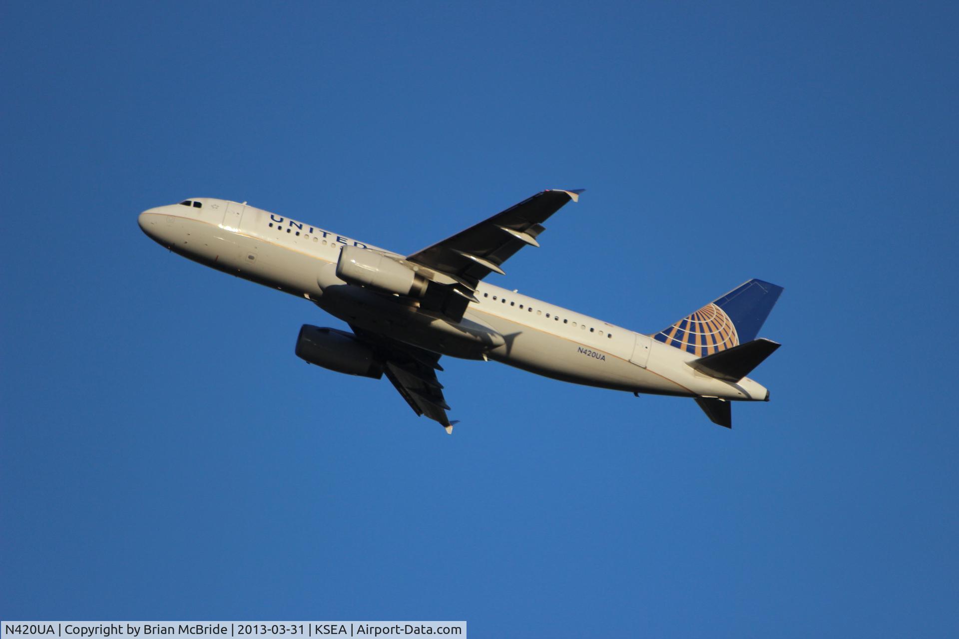 N420UA, 1994 Airbus A320-232 C/N 489, United Airlines. A320-232. N420UA 4620 cn 489. Seattle Tacoma - International (SEA KSEA). Image © Brian McBride. 31 March 2013