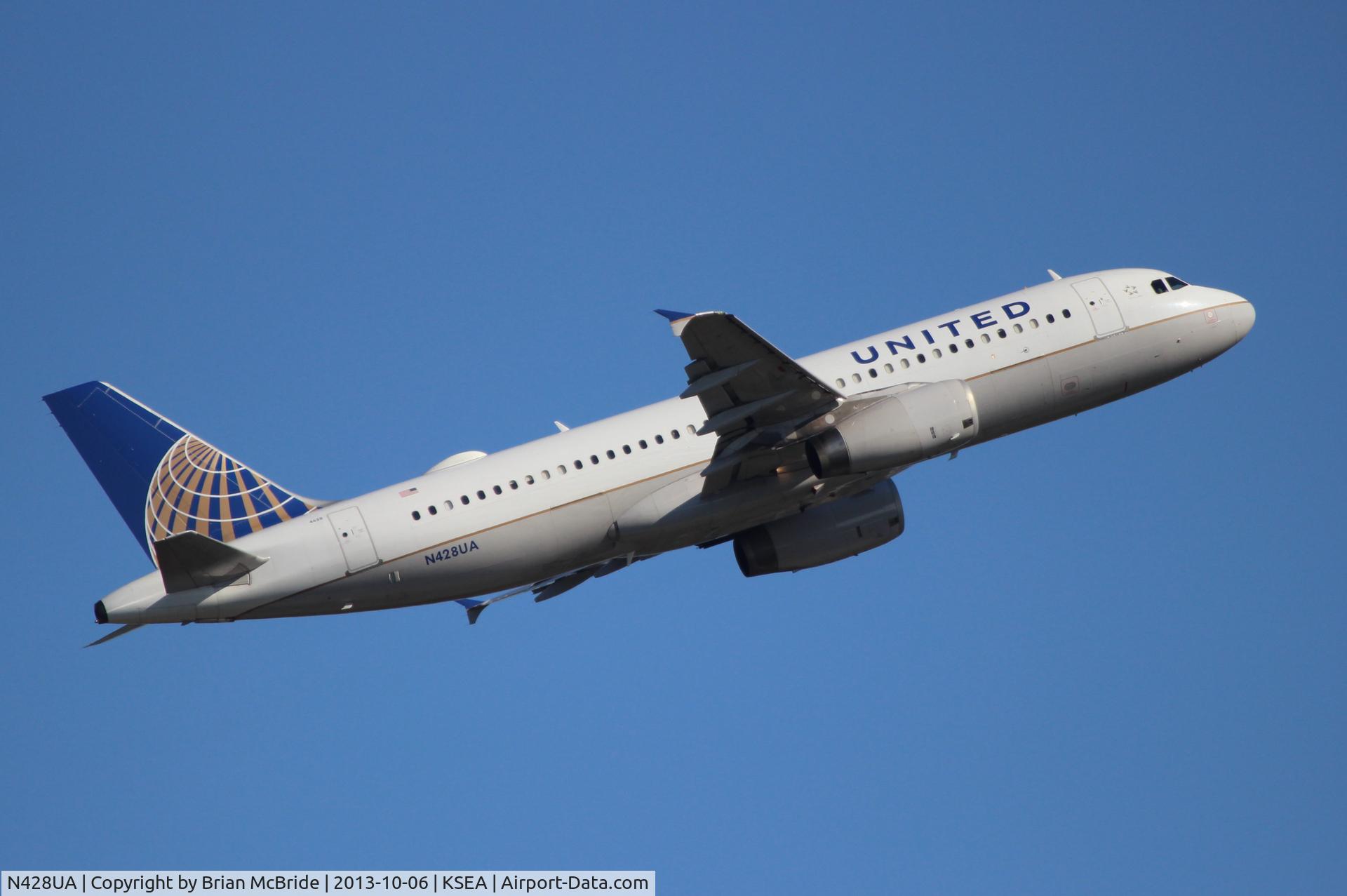 N428UA, 1995 Airbus A320-232 C/N 523, United Airlines. A320-232. N428UA cn 523. Seattle Tacoma - International (SEA KSEA). Image © Brian McBride. 06 October 2013