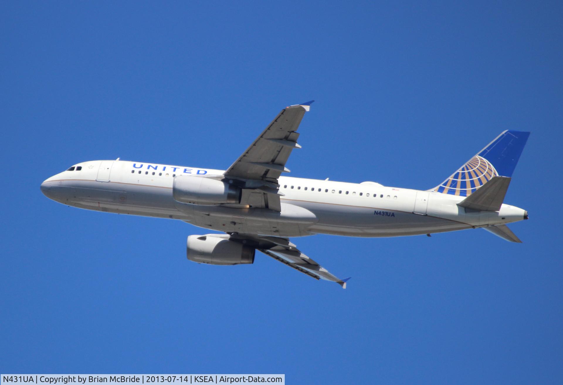 N431UA, 1996 Airbus A320-232 C/N 571, United Airlines. A320-232. N431UA 4631 cn 571. Seattle Tacoma - International (SEA KSEA). Image © Brian McBride. 14 July 2013