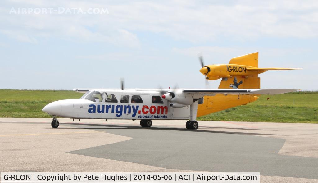 G-RLON, 1975 Britten-Norman BN-2A Mk.III-2 Trislander C/N 1008, Trislander G-RLON arriving at the terminal on Alderney