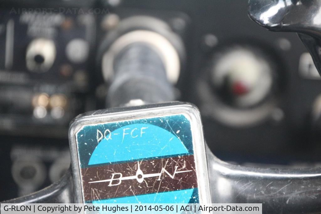 G-RLON, 1975 Britten-Norman BN-2A Mk.III-2 Trislander C/N 1008, Trislander G-RLON still showing evidence of the Fijian past - DQ-FCF scratched into the controls!