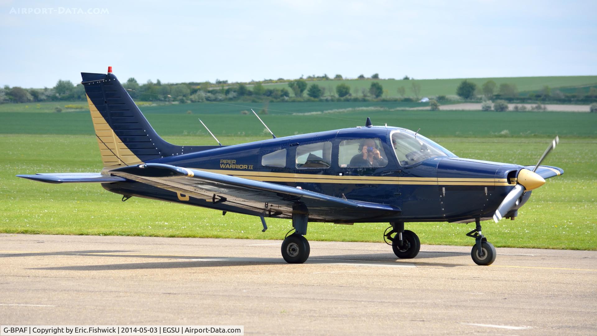G-BPAF, 1977 Piper PA-28-161 Cherokee Warrior II C/N 28-7716142, 3. G-BPAF preparing to depart Duxford Airfield.