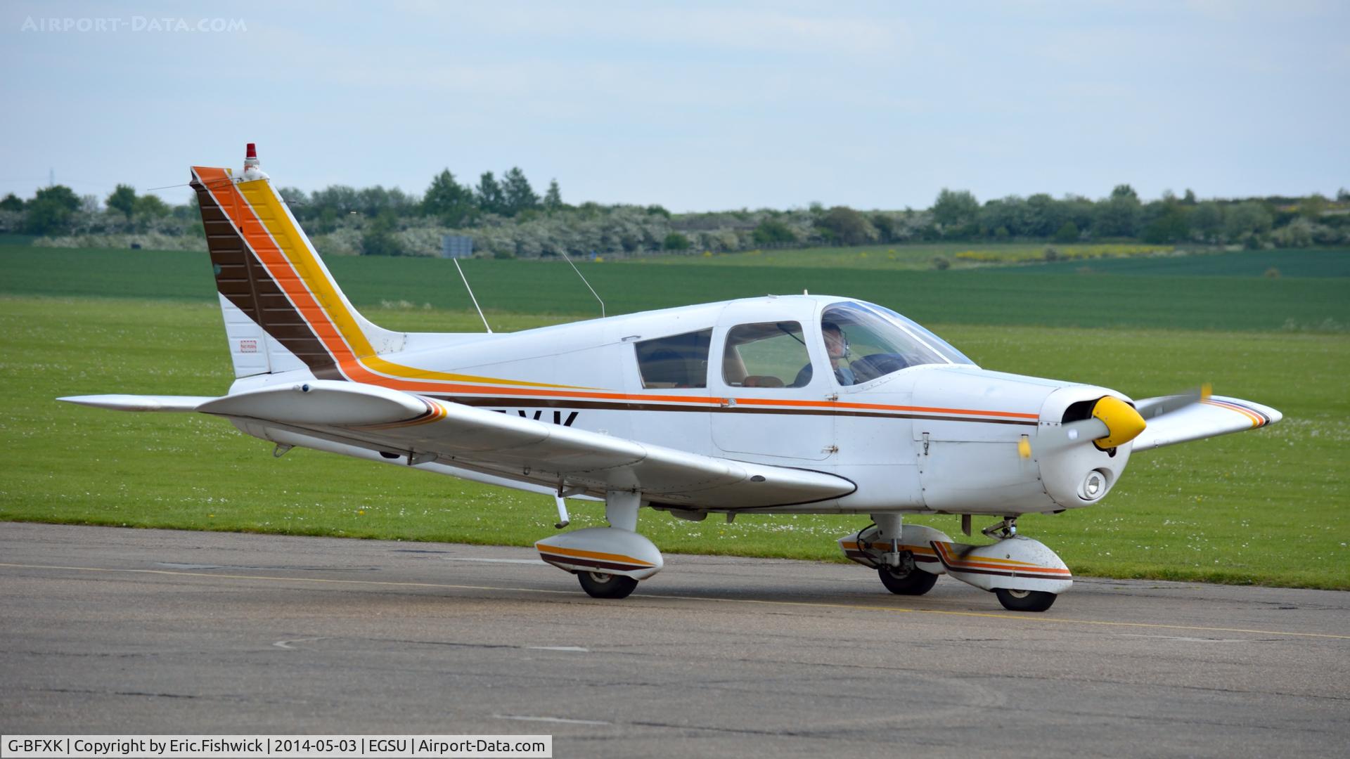 G-BFXK, 1973 Piper PA-28-140 Cherokee C/N 28-7325387, 3. G-BFXK preparing to depart Duxford Airfield.