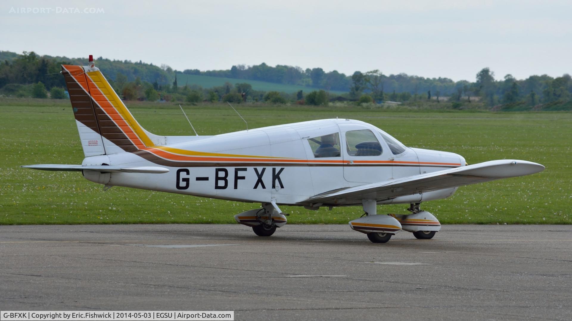 G-BFXK, 1973 Piper PA-28-140 Cherokee C/N 28-7325387, 2. G-BFXK preparing to depart Duxford Airfield.