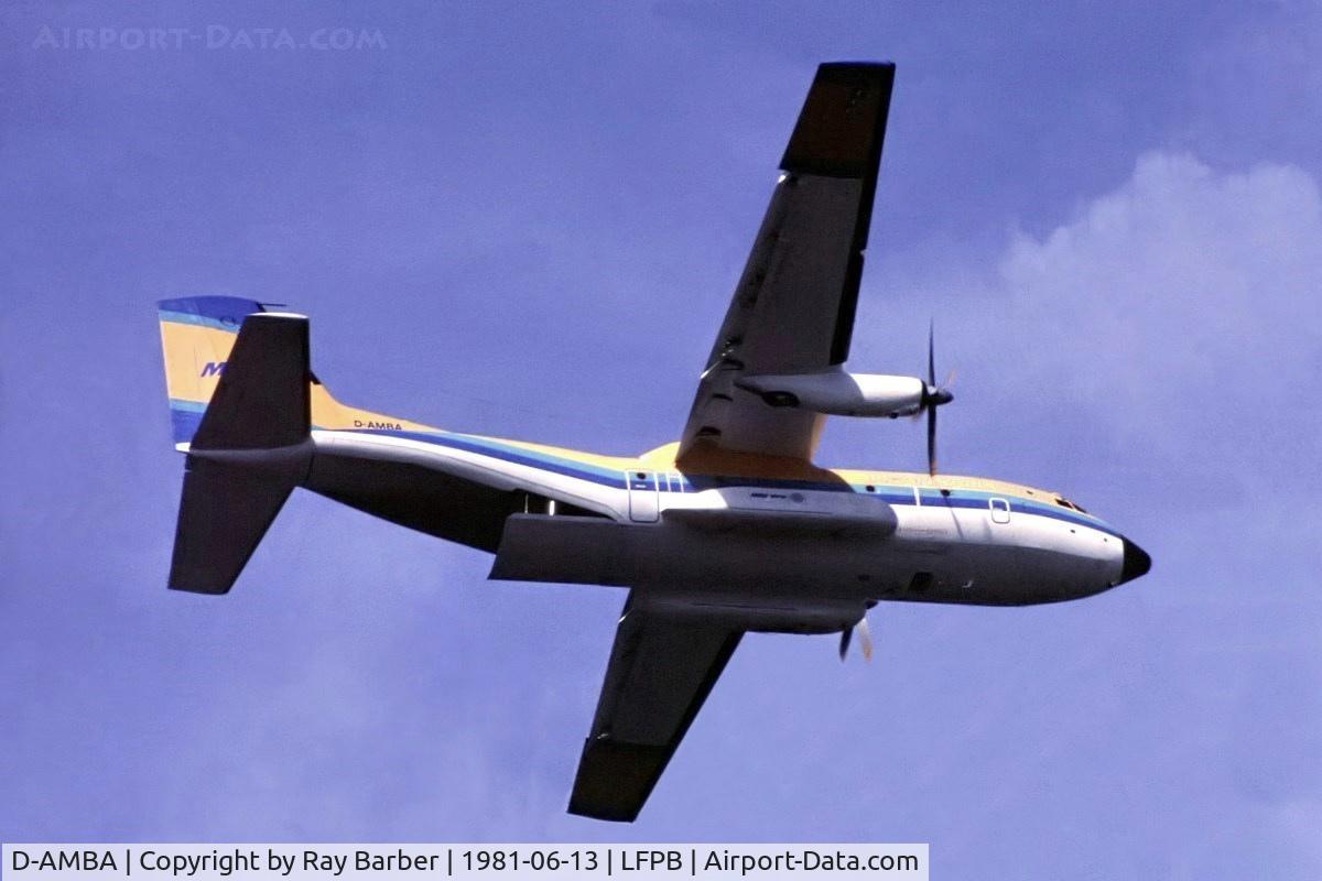 D-AMBA, Transall C-160D C/N D104, Aerospatiale C-160D Transall [104] (Messerschmitt-Bolkow-Blohm) Paris-Le Bourget~F 13/06/1981. Taken from a slide.