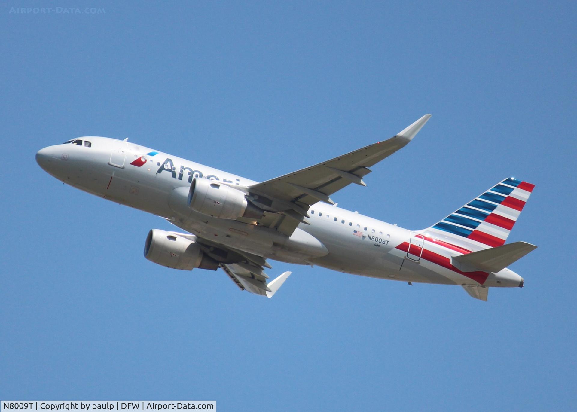 N8009T, 2013 Airbus A319-115 C/N 5788, At DFW.