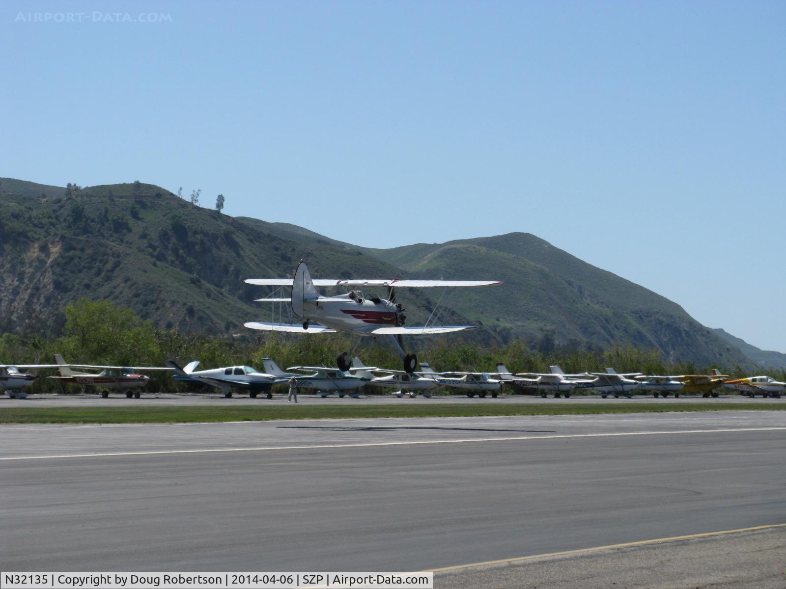 N32135, 1941 Waco UPF-7 C/N 5767, 1941 Waco UPF-7, Continental W670 220 Hp radial, high speed low pass over Rwy 22