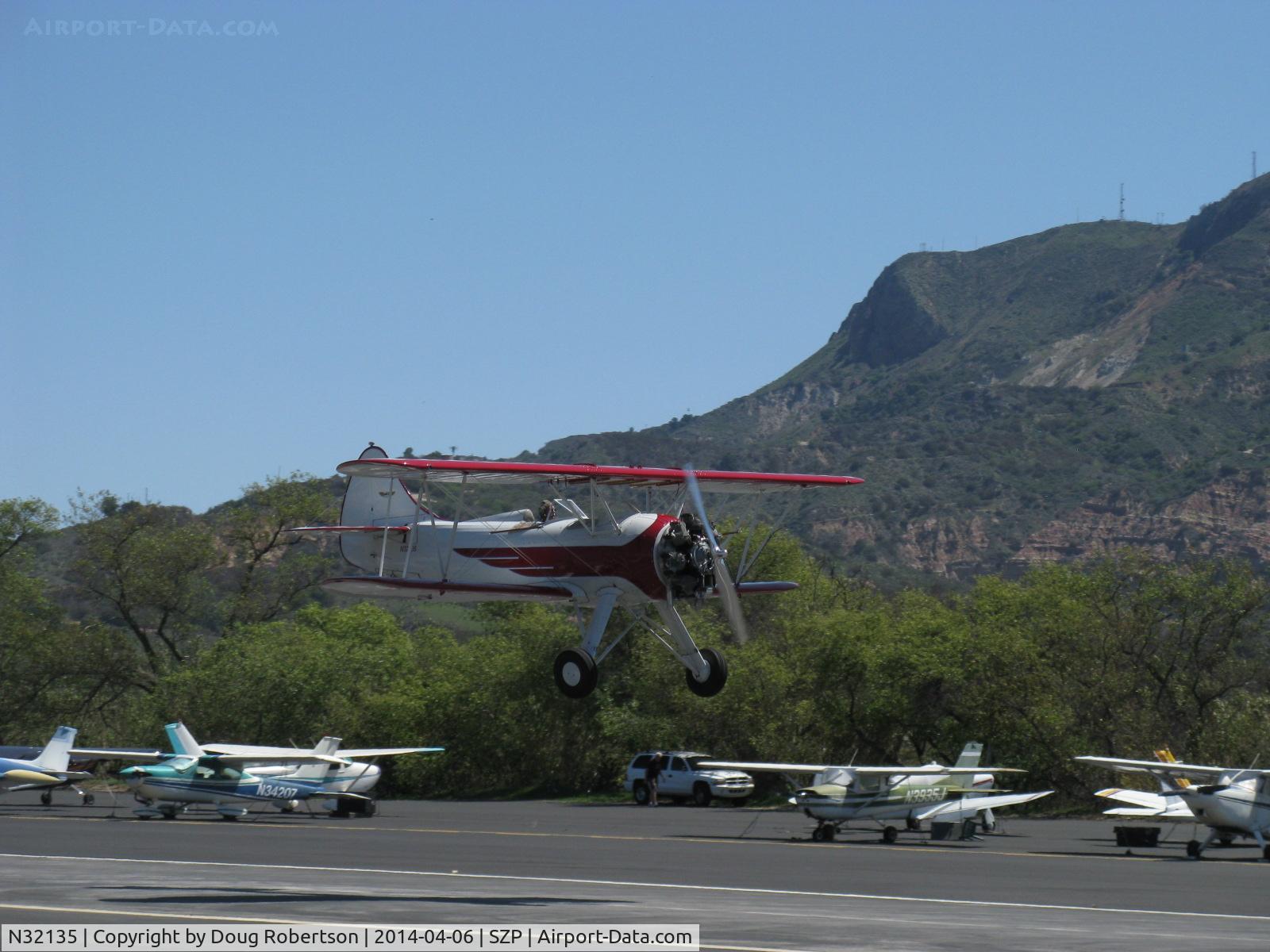 N32135, 1941 Waco UPF-7 C/N 5767, 1941 Waco UPF-7, Continental W670 220 Hp radial, high speed low pass over Rwy 22