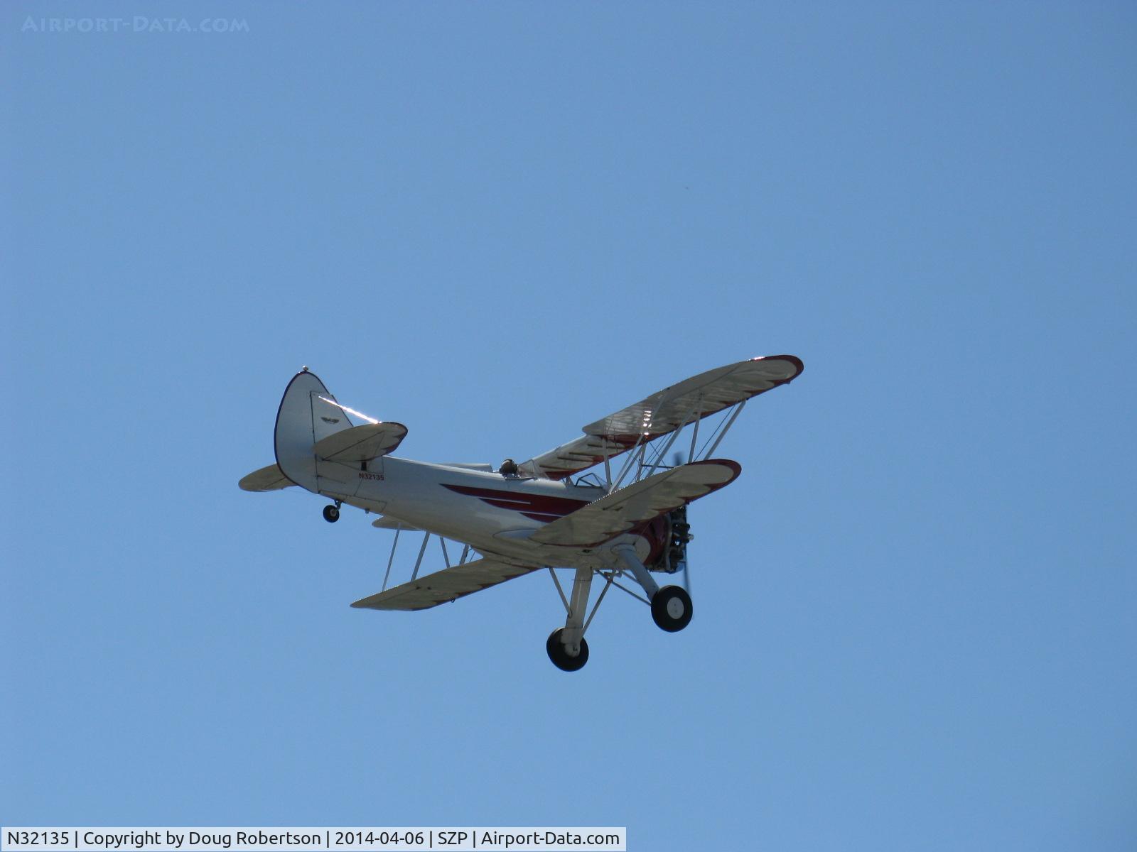 N32135, 1941 Waco UPF-7 C/N 5767, 1941 Waco UPF-7, Continental W670 220 Hp, takeoff climb Rwy 22