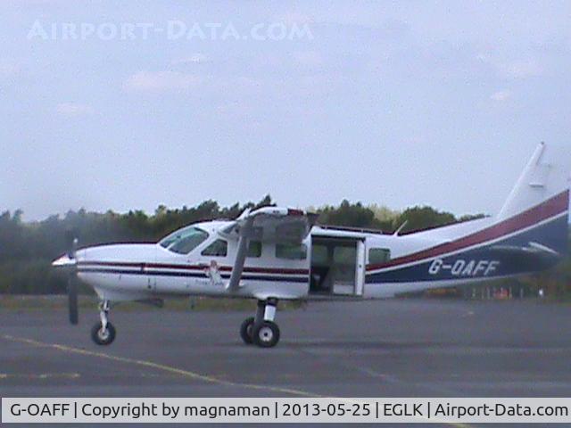 G-OAFF, 2007 Cessna 208 Caravan I C/N 20800415, Camera had water in lens so a bit fuzzy but can still see the fine lines of these caravans