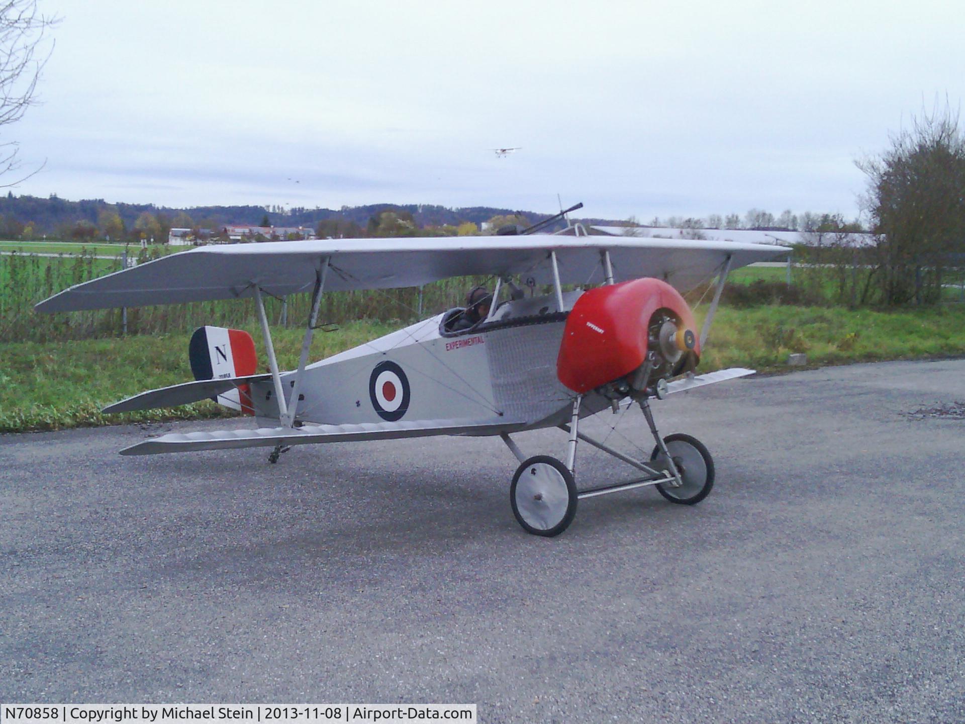 N70858, 1998 Nieuport II Replica C/N 00814, First engine test run after aircraft rebuild