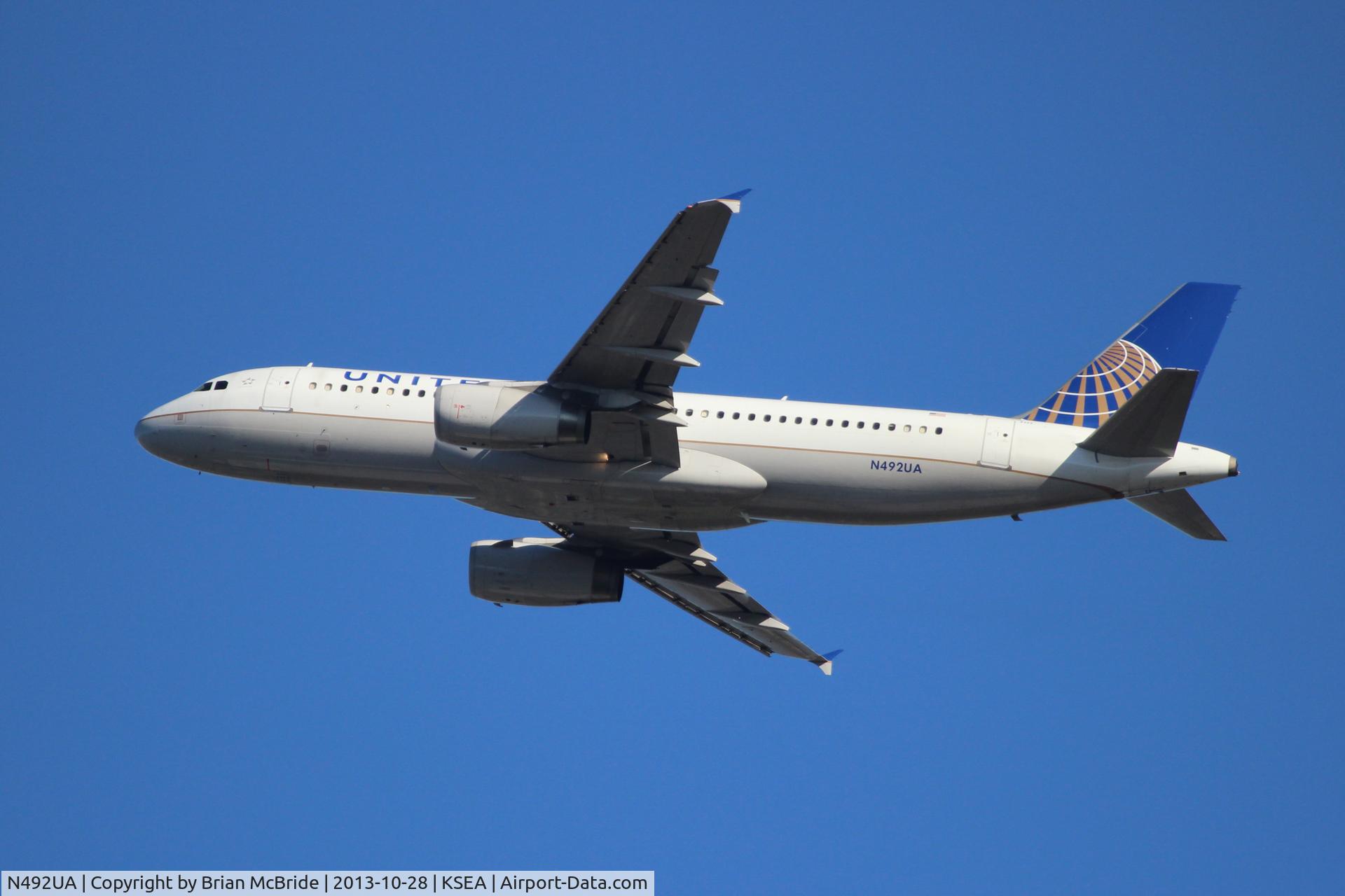 N492UA, 2002 Airbus A320-232 C/N 1755, United Airlines. A320-232. N492UA 4292 cn 1755. Seattle Tacoma - International (SEA KSEA). Image © Brian McBride. 28 October 2013