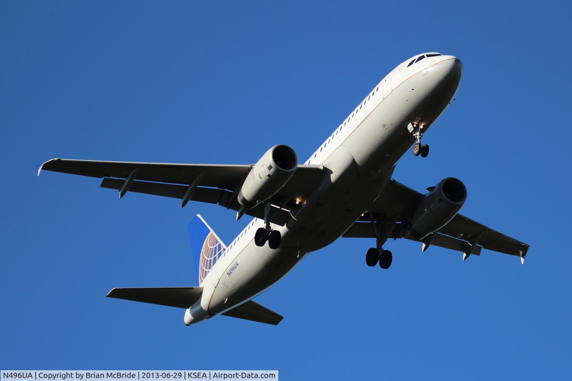 N496UA, 2002 Airbus A320-232 C/N 1845, United Airlines. A320-232. N496UA 4296 cn 1845. Seattle Tacoma - International (SEA KSEA). Image © Brian McBride. 29 June 2013
