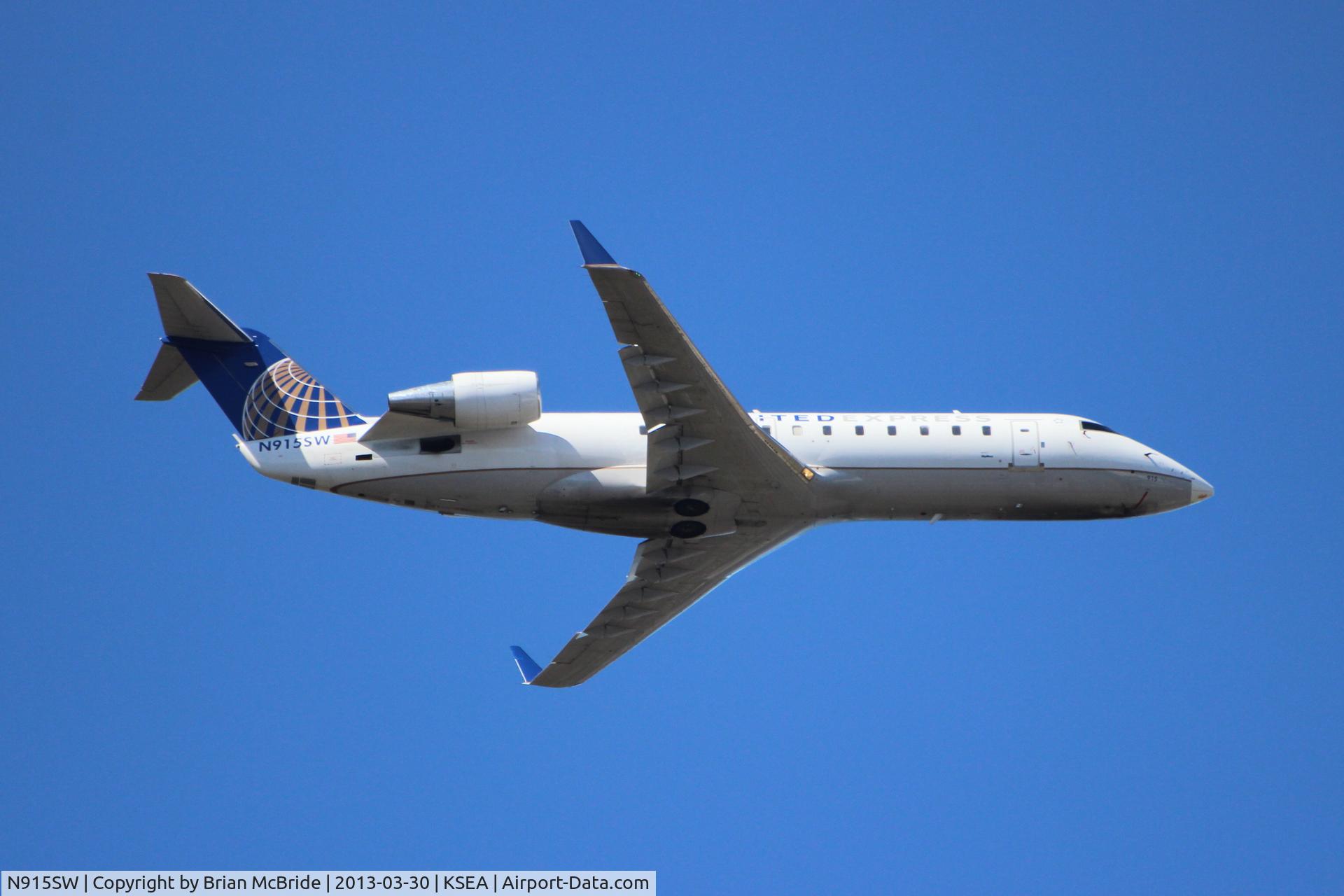 N915SW, 2002 Bombardier CRJ-200LR (CL-600-2B19) C/N 7615, United Express (SkyWest Airlines). Canadair CL-600-2B19 Regional Jet CRJ-200LR. N915SW cn 7615. Seattle Tacoma - International (SEA KSEA). Image © Brian McBride. 30 March 2013