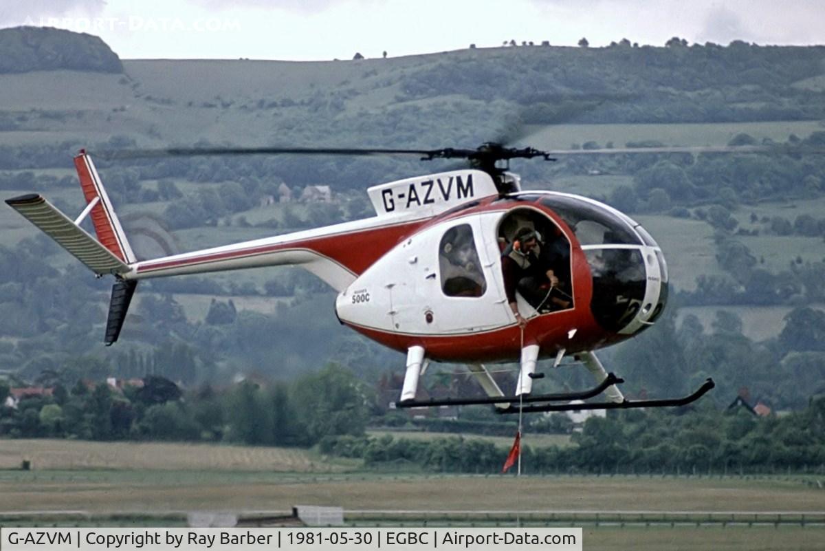 G-AZVM, 1971 Hughes 369HS C/N 610326S, Hughes 369HS [61-0326S] Cheltenham Racecourse~G 30/05/1981. Taken from a slide.