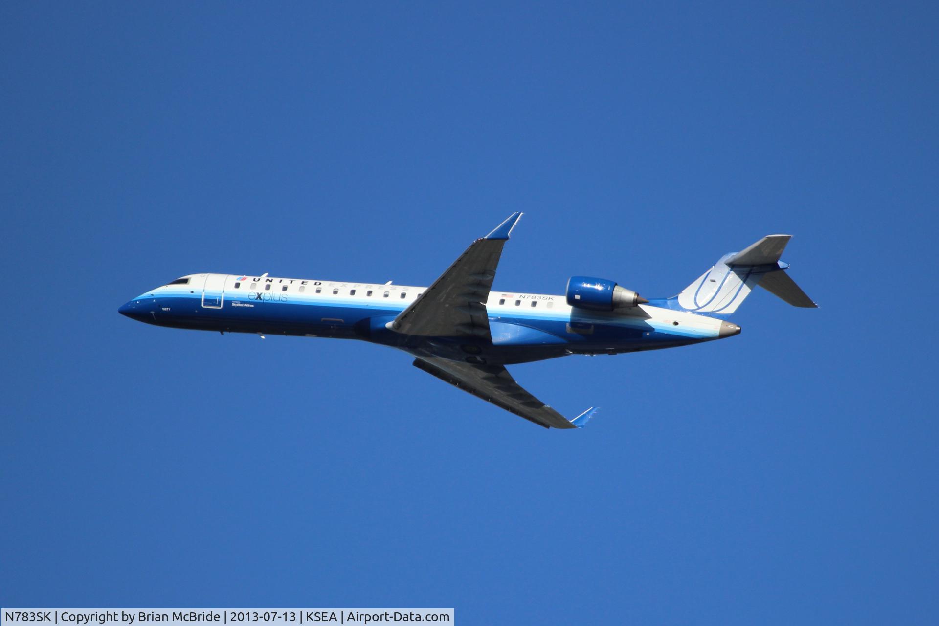 N783SK, 2009 Bombardier CRJ-700 (CL-600-2C10) Regional Jet C/N 10281, United Express (SkyWest Airlines). Canadair CL-600-2C10 Regional Jet CRJ-700. N783SK cn 10281. Seattle Tacoma - International (SEA KSEA). Image © Brian McBride. 13 July 2013