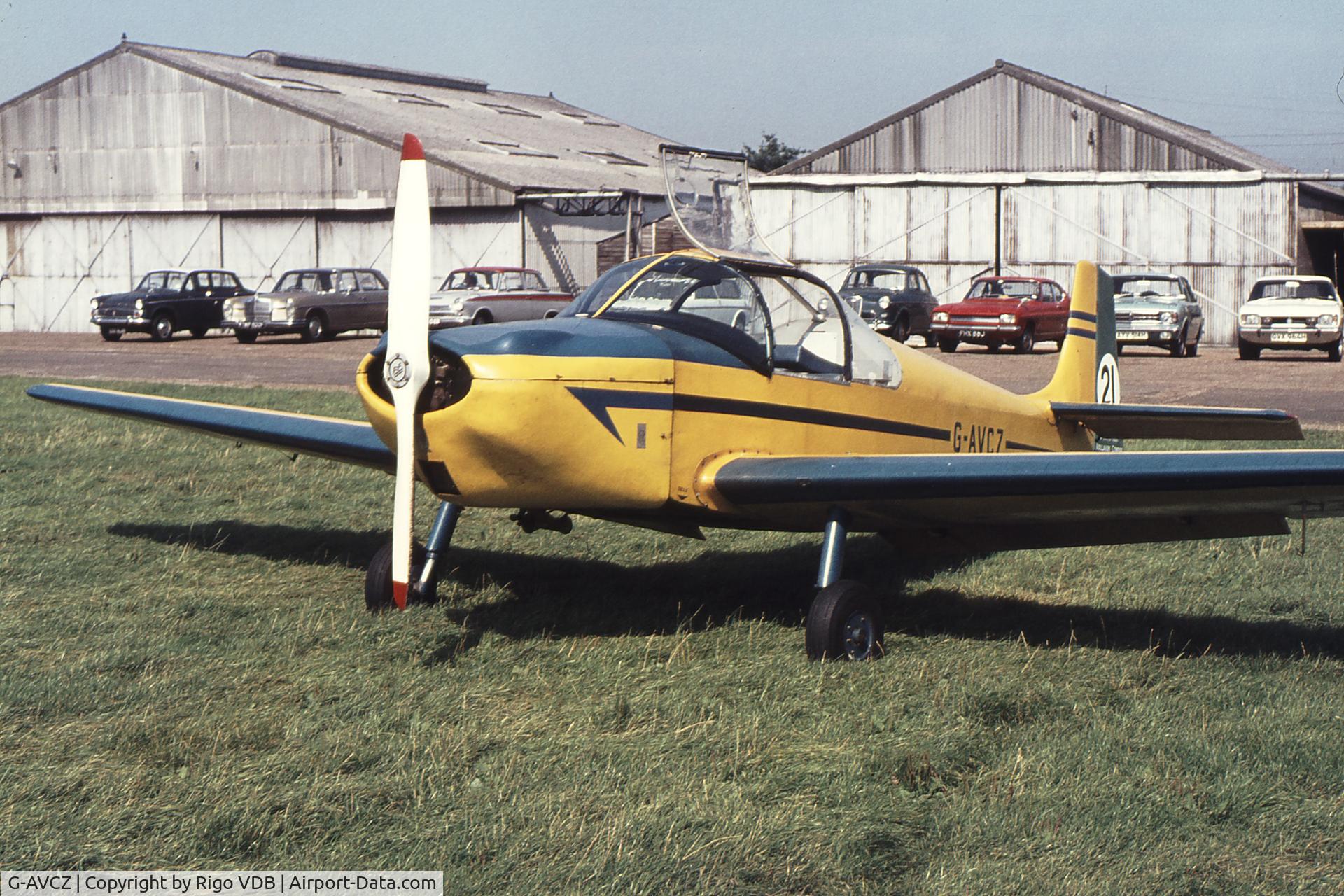 G-AVCZ, 1967 Rollason Druine D-62B Condor C/N RAE/618, Photo taken somewhere in the UK ,early seventies.