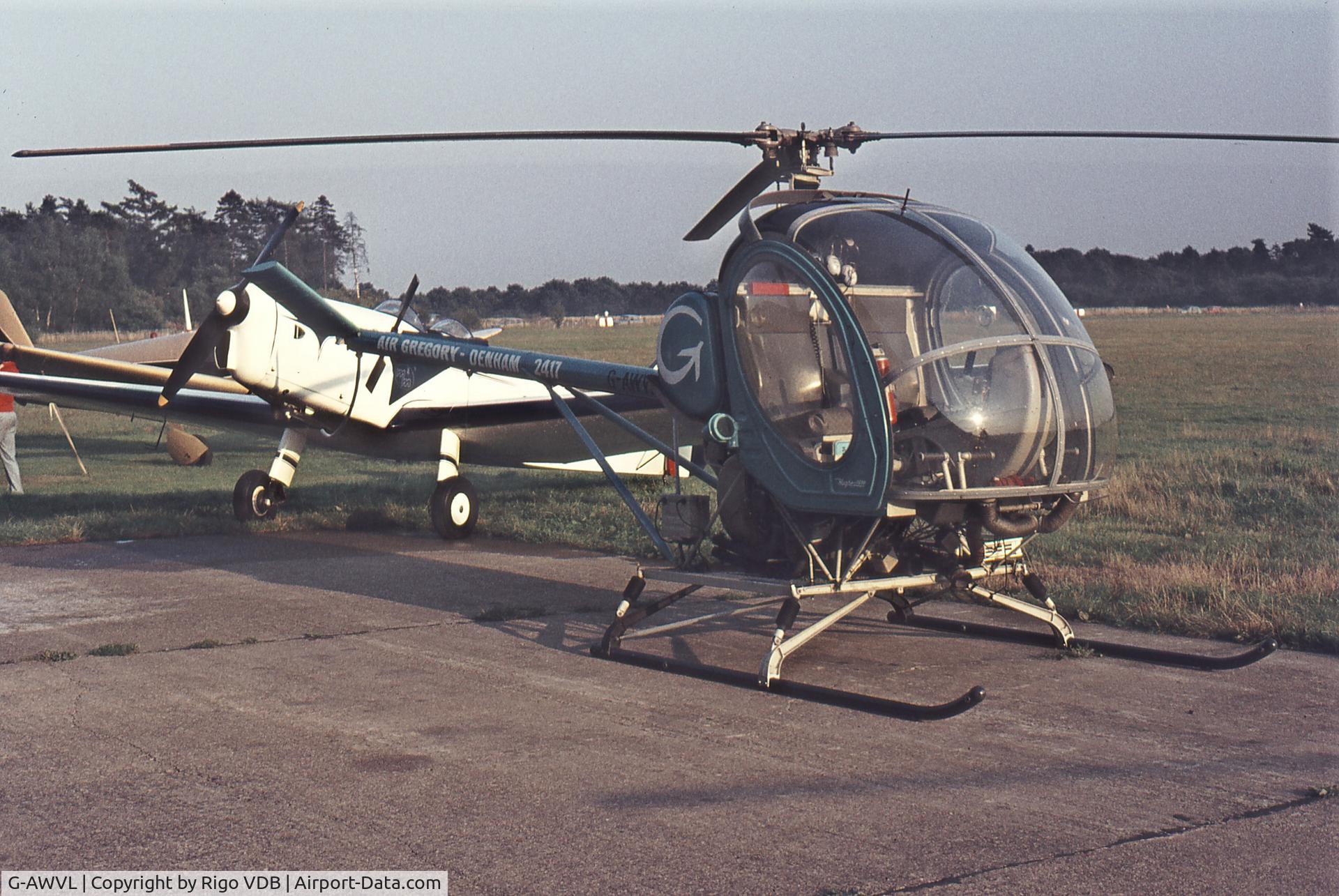G-AWVL, 1963 Hughes 269A C/N 630234, Somewhere in the UK, early seventies.