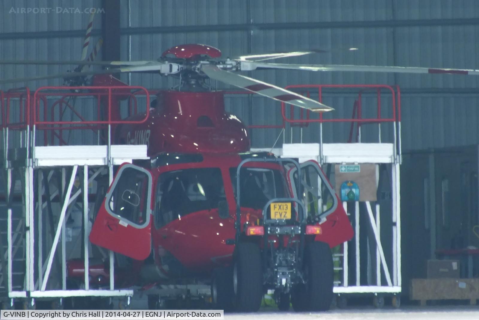 G-VINB, 2012 AgustaWestland AW-139 C/N 31398, inside the Bond hangar