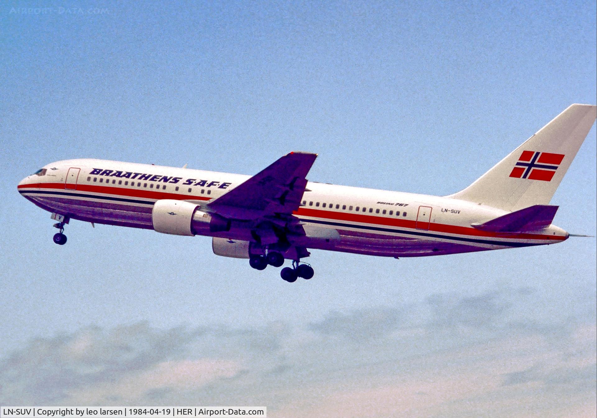 LN-SUV, 1984 Boeing 767-205 C/N 23057, Heraklion Crete 19.4.84