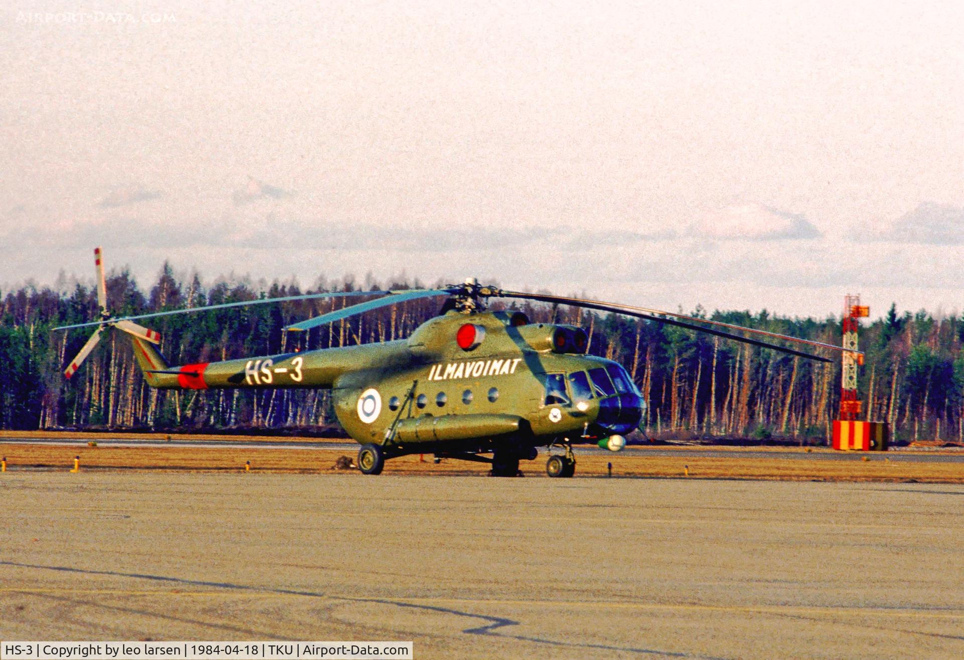 HS-3, 1974 MIL Mi-8T C/N 13303, Turku/TKU/EFTU)
 18.4.84