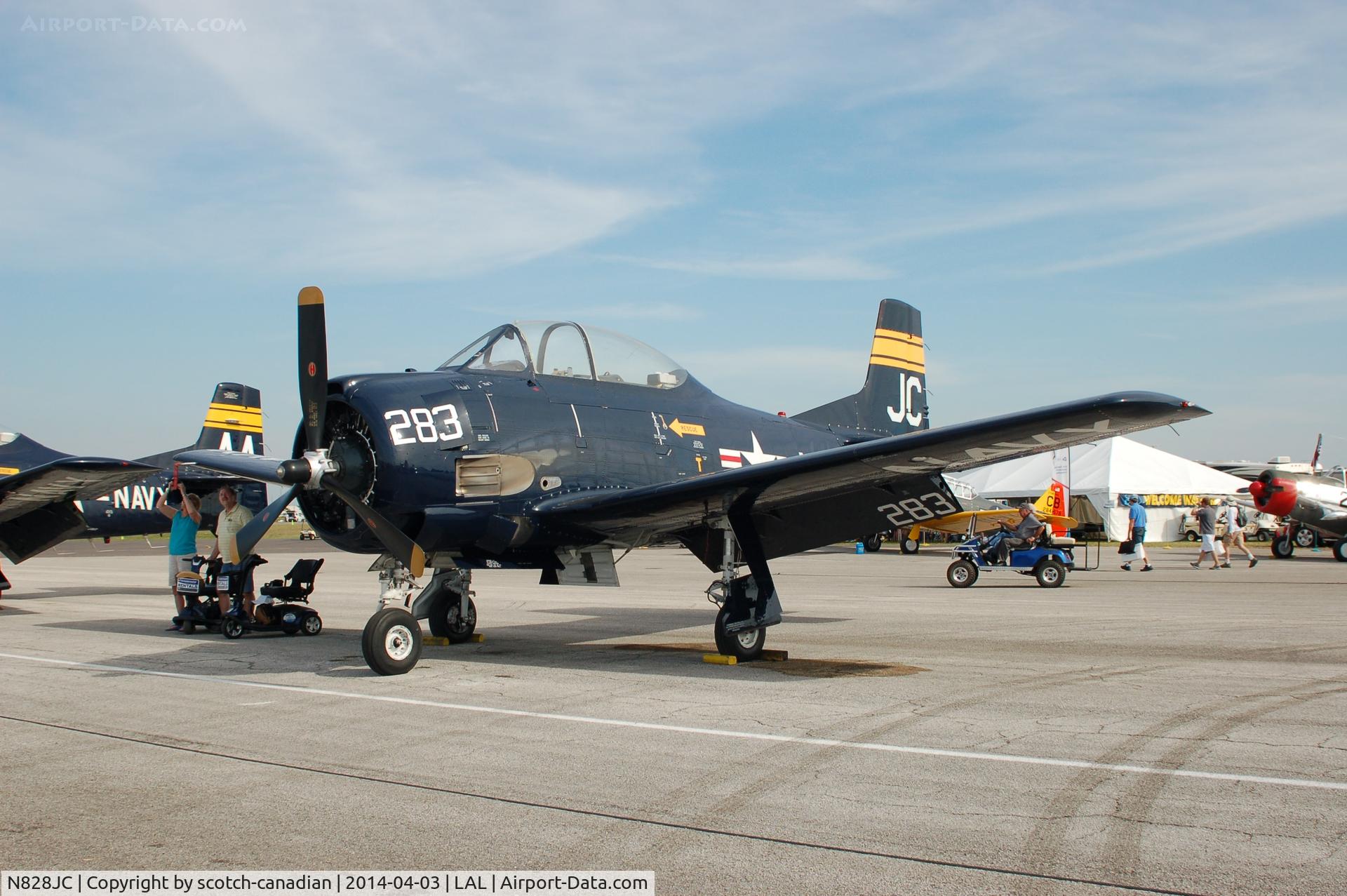 N828JC, 1955 North American T-28B Trojan C/N 219-11, N828JC (JC-283), 1955 North American T-28B Trojan, N828JC, at 2014 Sun n Fun, Lakeland Linder Regional Airport, Lakeland, FL