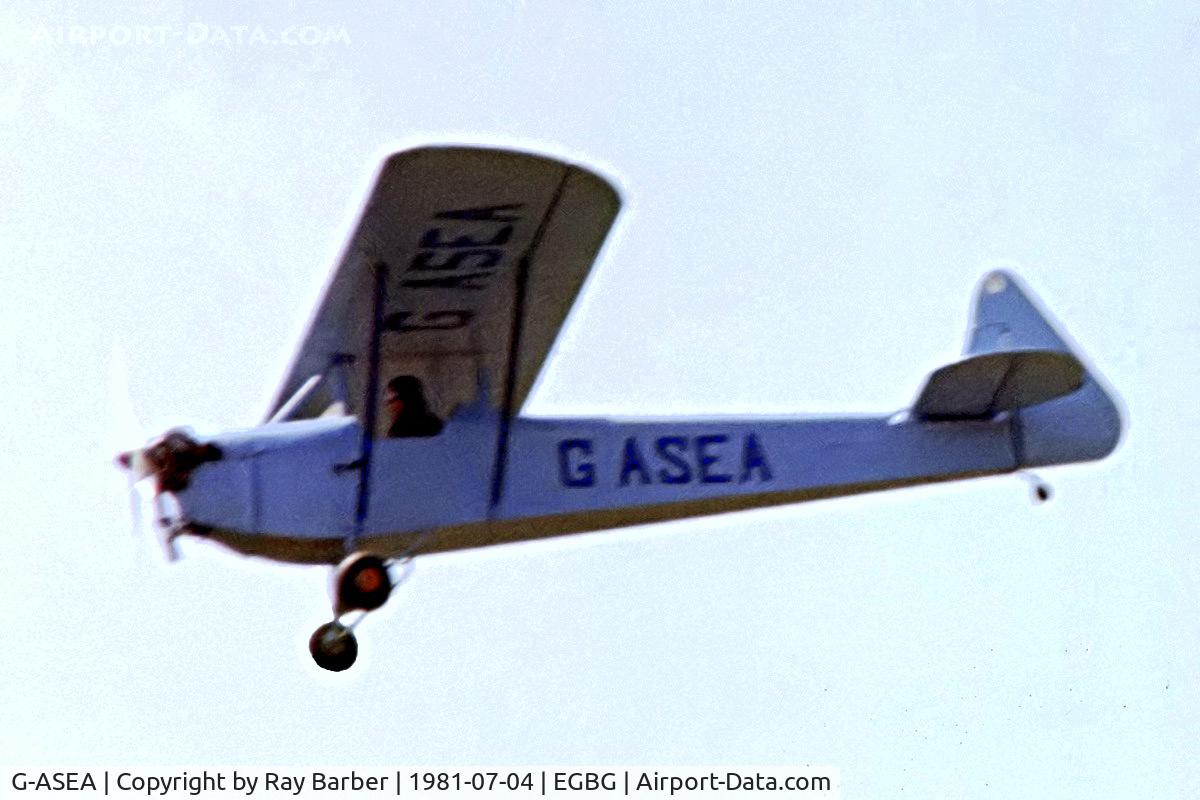 G-ASEA, 1966 Luton LA4A Minor C/N PFA 1154, Luton LA-4A Minor [PAL/1154] Leicester~G 04/07/1981. Taken from a slide.