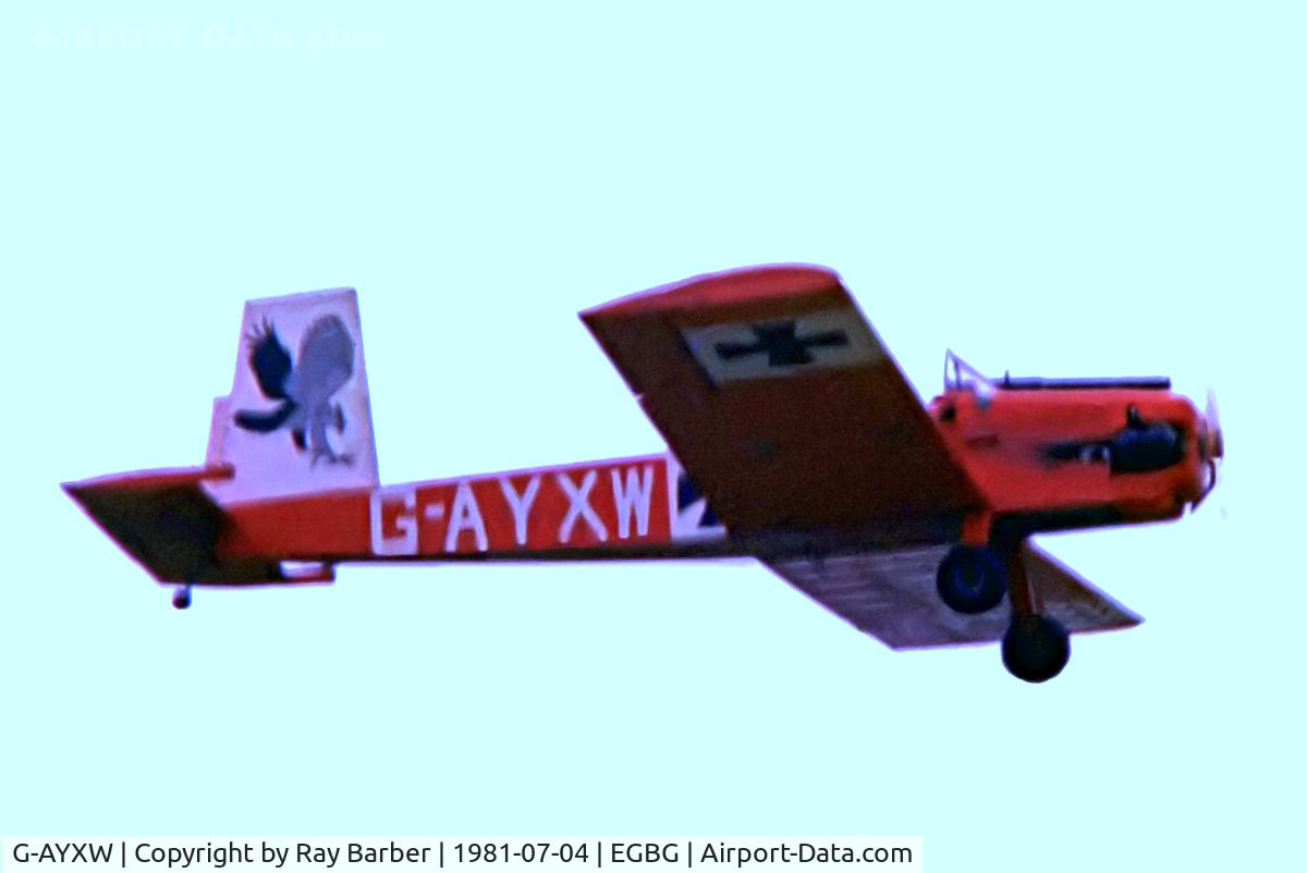 G-AYXW, 1972 Evans VP-1 Volksplane C/N PFA 1544, Evans VP-1 Volksplane [PFA 1544] Leicester~G 04/07/1981. Taken from a slide.