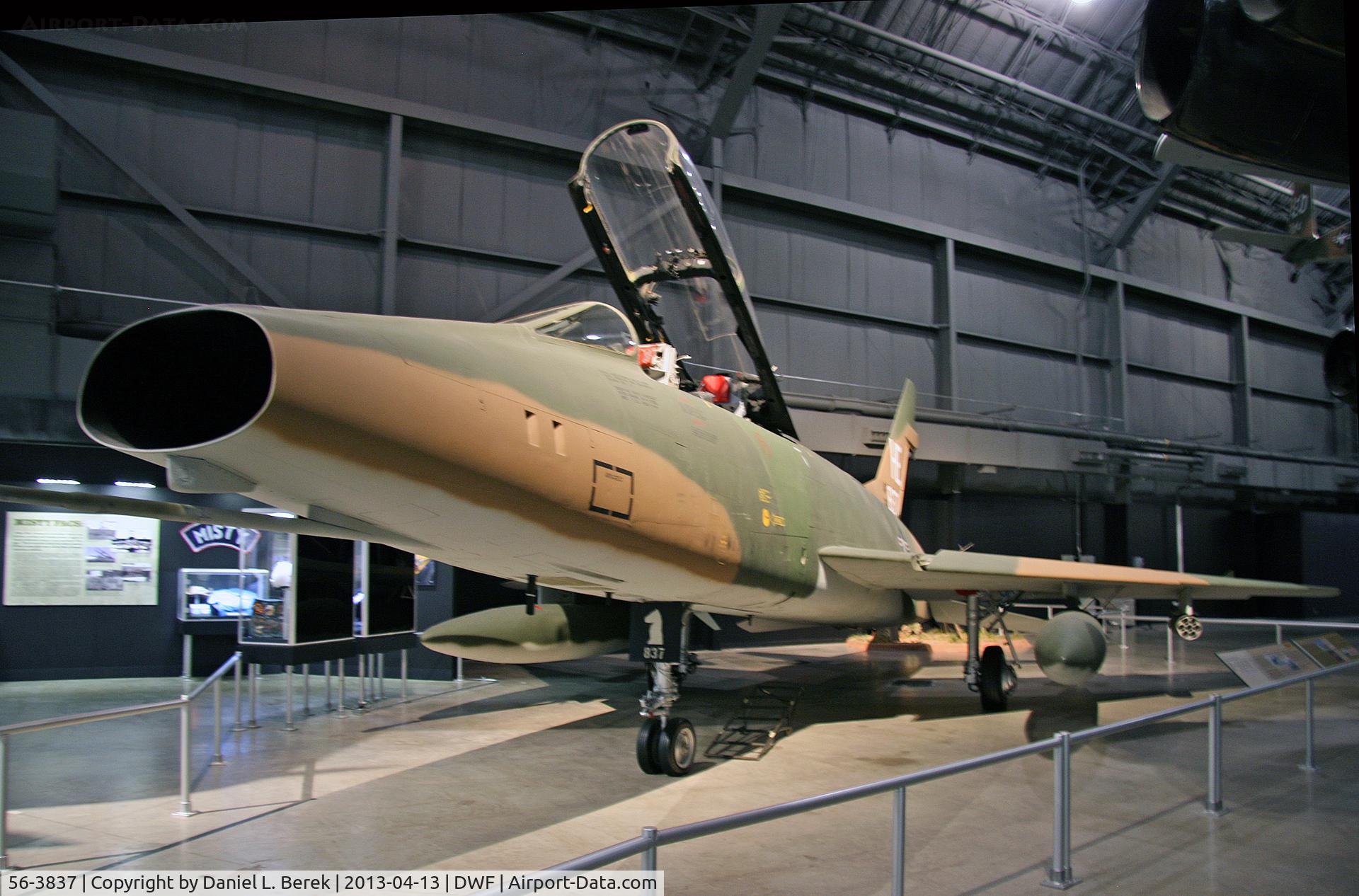56-3837, 1958 North American F-100F Super Sabre C/N 243-113, The F-version was a two-seat training variant of the Super Sabre.