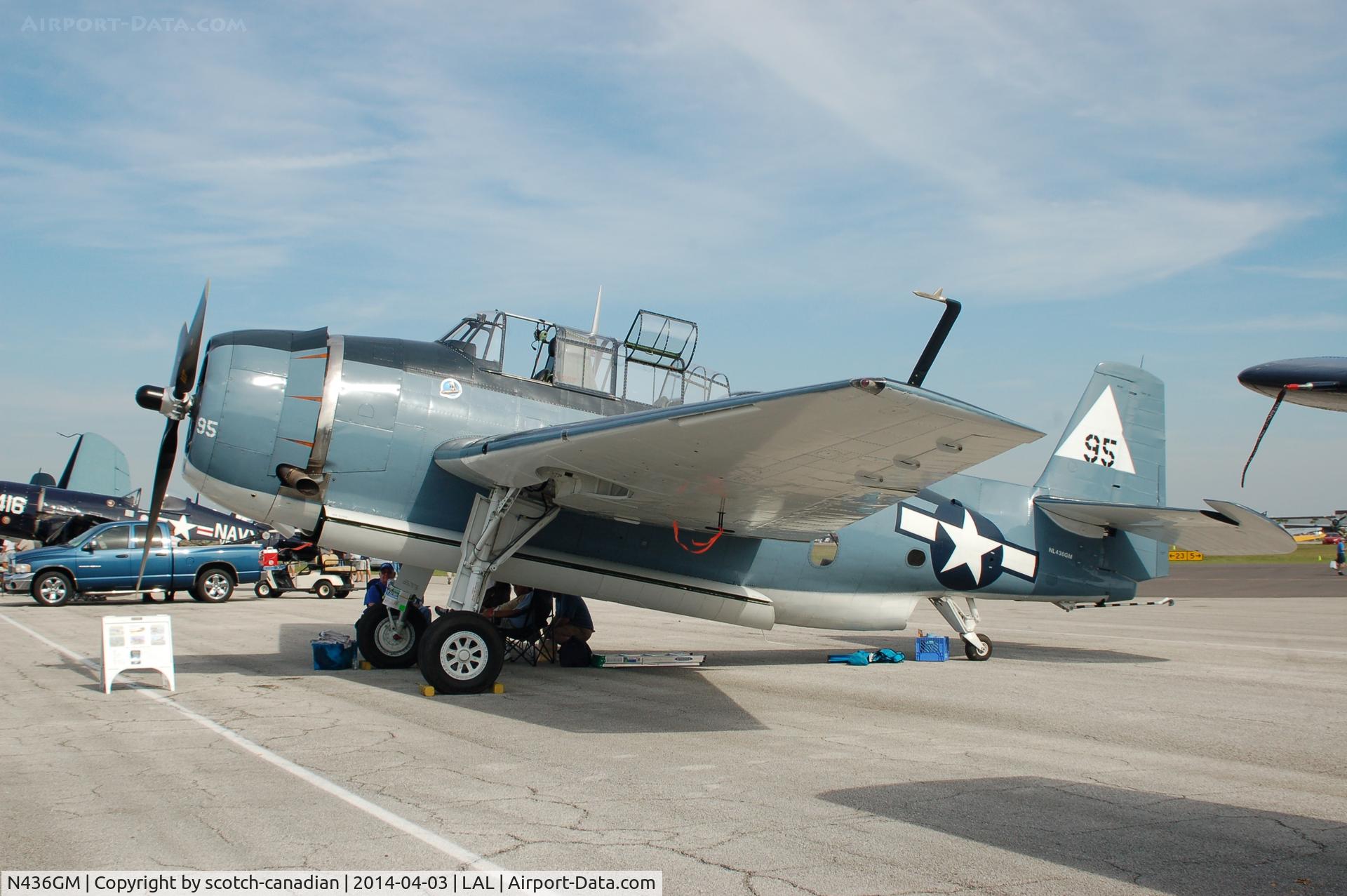 N436GM, Grumman TBM-3E Avenger C/N 4341 (Bu91436), Grumman TBM-3E, N436GM, at 2014 Sun n Fun, Lakeland Linder Regional Airport, Lakeland, FL