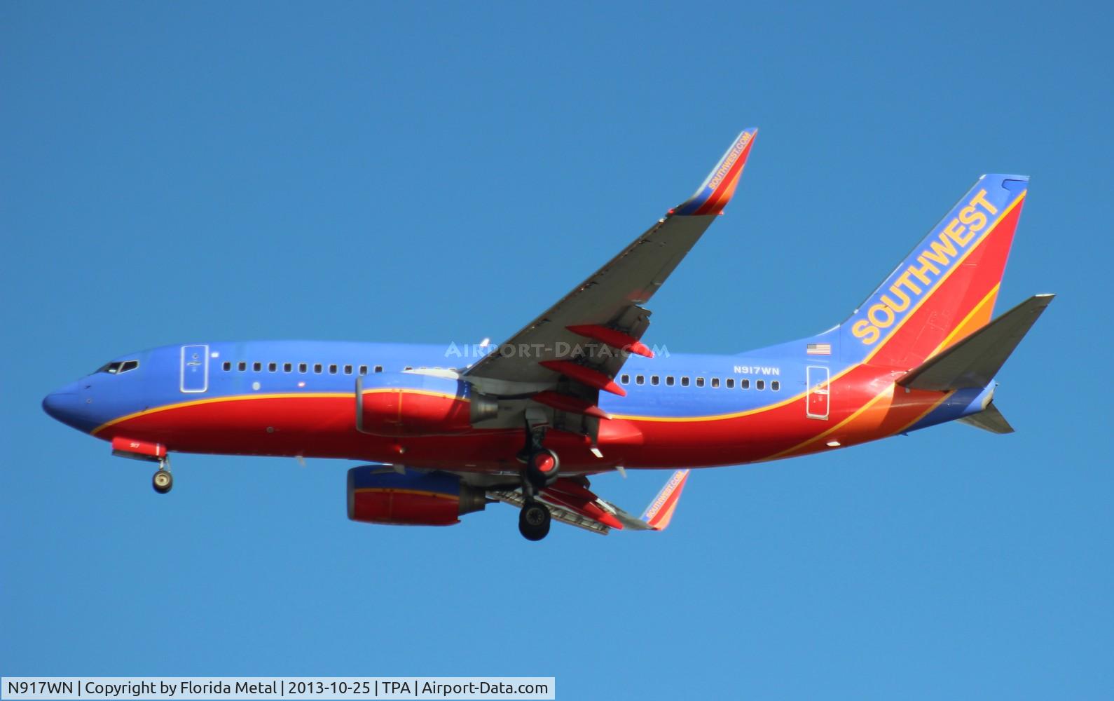 N917WN, 2008 Boeing 737-7H4 C/N 36624, Southwest 737-700