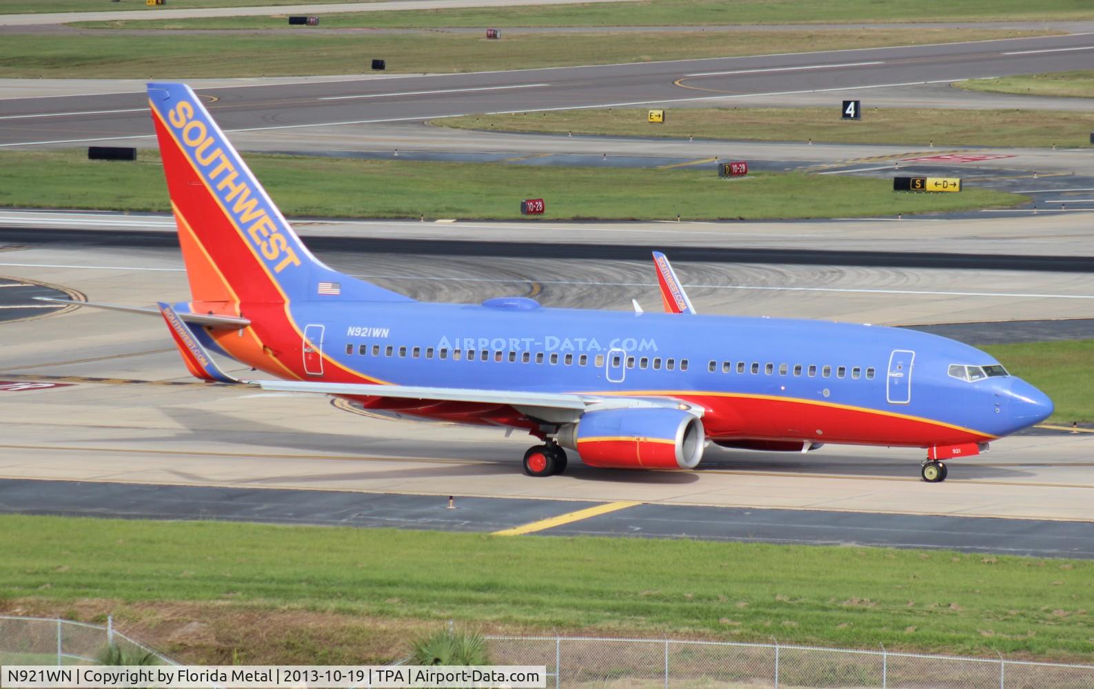 N921WN, 2008 Boeing 737-7H4 C/N 36626, Southwest 737-700