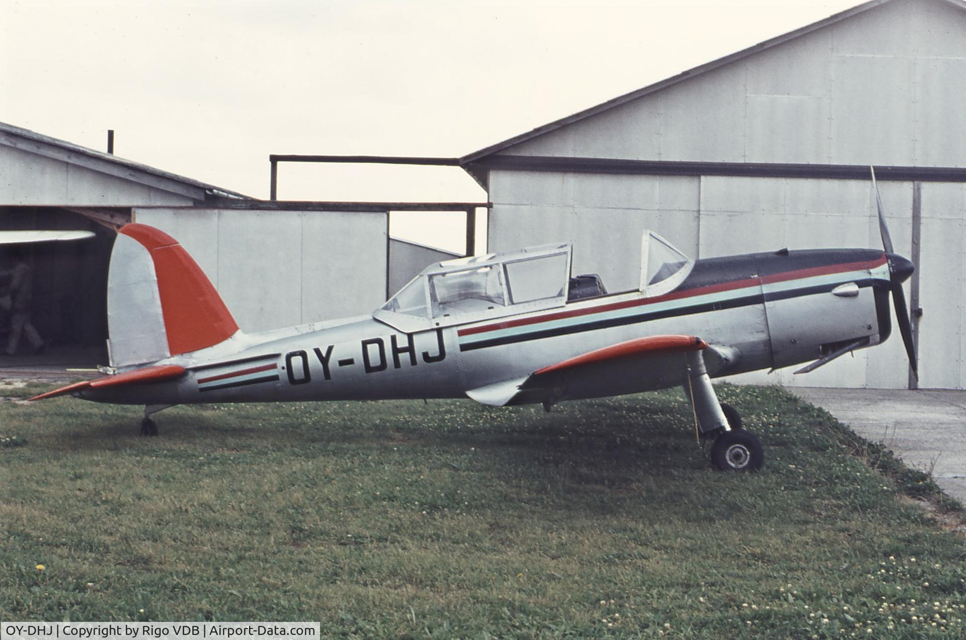 OY-DHJ, 1952 De Havilland DHC-1 Chipmunk 21 C/N C1/0470, Early seventies.