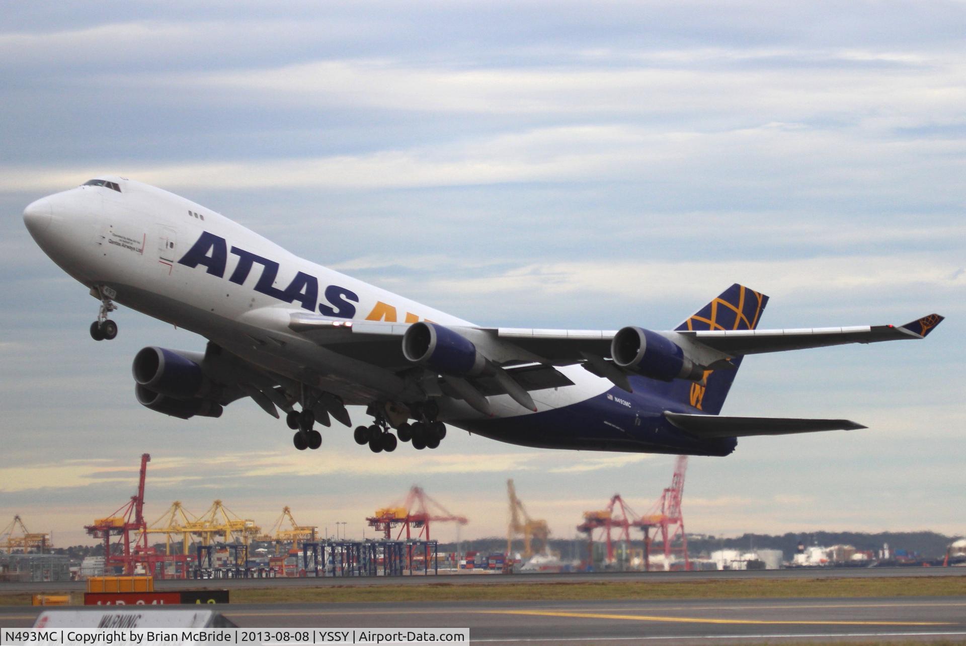 N493MC, 1998 Boeing 747-47UF C/N 29254, Atlas Air. 747-47UFSCD. N493MC cn 29254 1179. Sydney - Kingsford Smith International (Mascot) (SYD YSSY). Image © Brian McBride. 08 August 2013