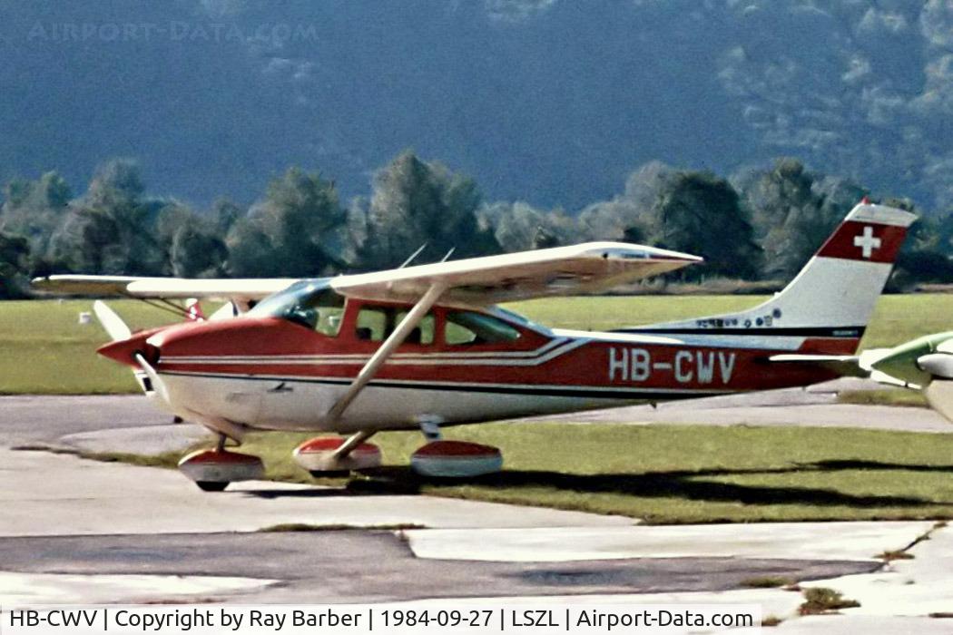 HB-CWV, 1975 Cessna 182P Skylane C/N 18263591, Cessna 182P Skylane [182-63591]Locarno~HB 27/09/1984. Taken from a slide.