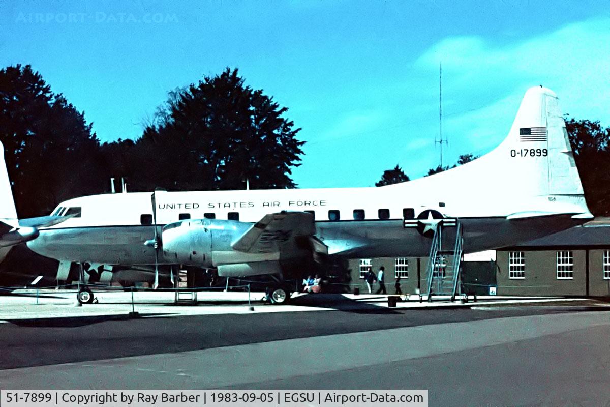 51-7899, 1951 Convair VT-29B C/N 240-311, Convair 240 (VT-29B) [311] (United States Air Force) Duxford~G 05/09/1983. Taken from a slide. Was preserved here until broken up in 1998.