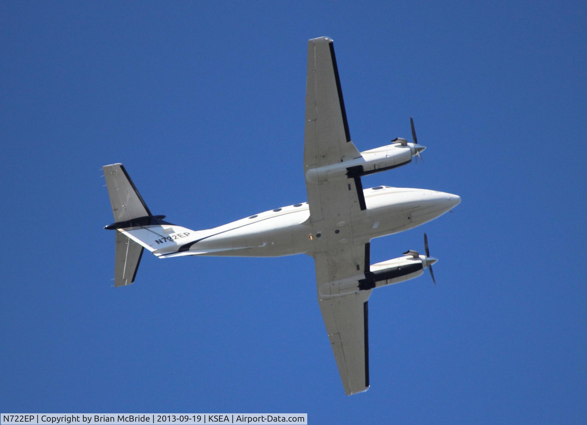 N722EP, 1980 Beech 200 Super King Air C/N BB-722, Beechcraft Super King Air 200. N722EP cn BB-722. EP AIR LLC. Previous Registration N722WJ. Seattle Tacoma - International (SEA KSEA). Image © Brian McBride. 19 September 2013