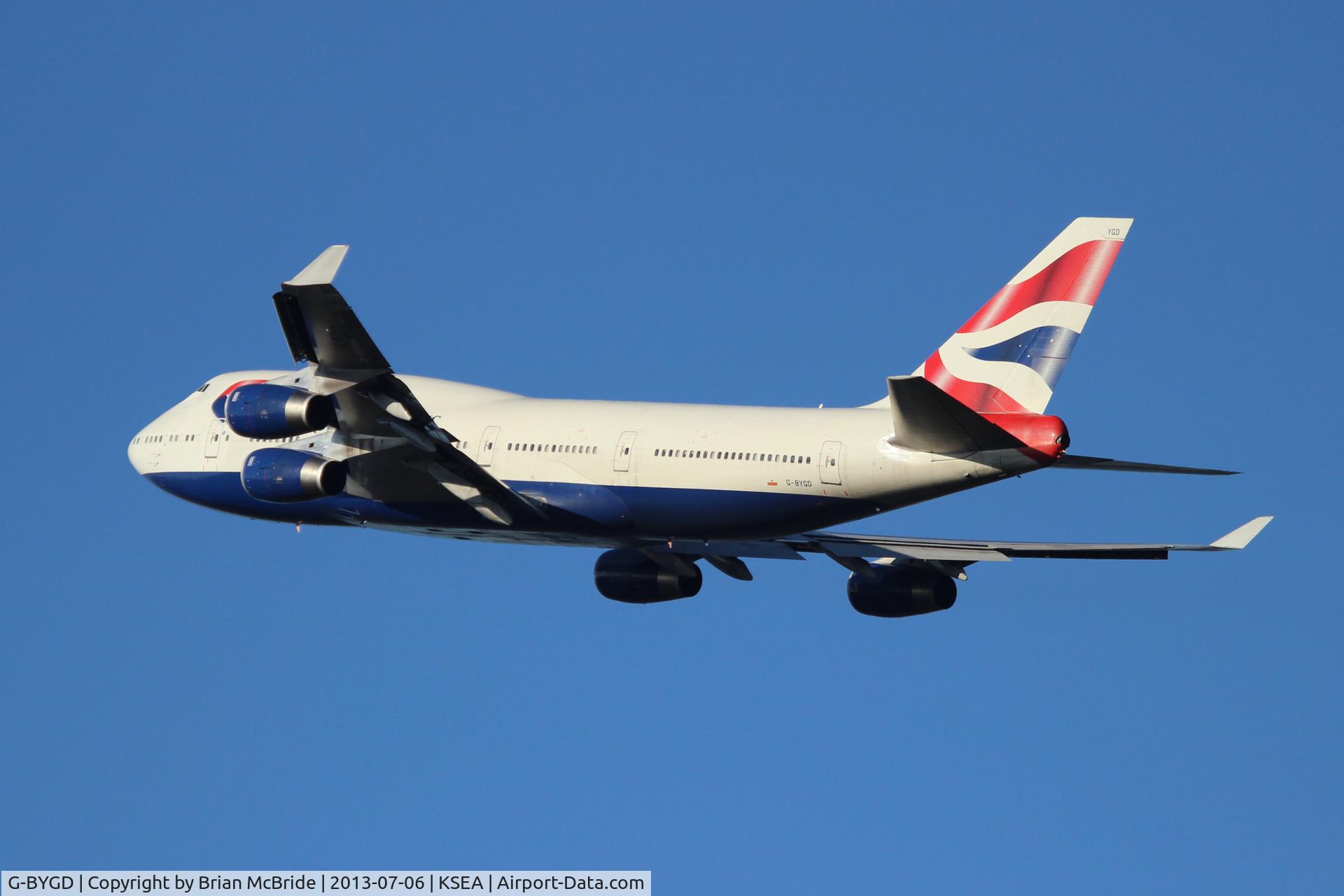 G-BYGD, 1999 Boeing 747-436 C/N 28857, British Airways. 747-436. G-BYGD cn 28857. Seattle Tacoma - International (SEA KSEA). Image © Brian McBride. 06 July 2013